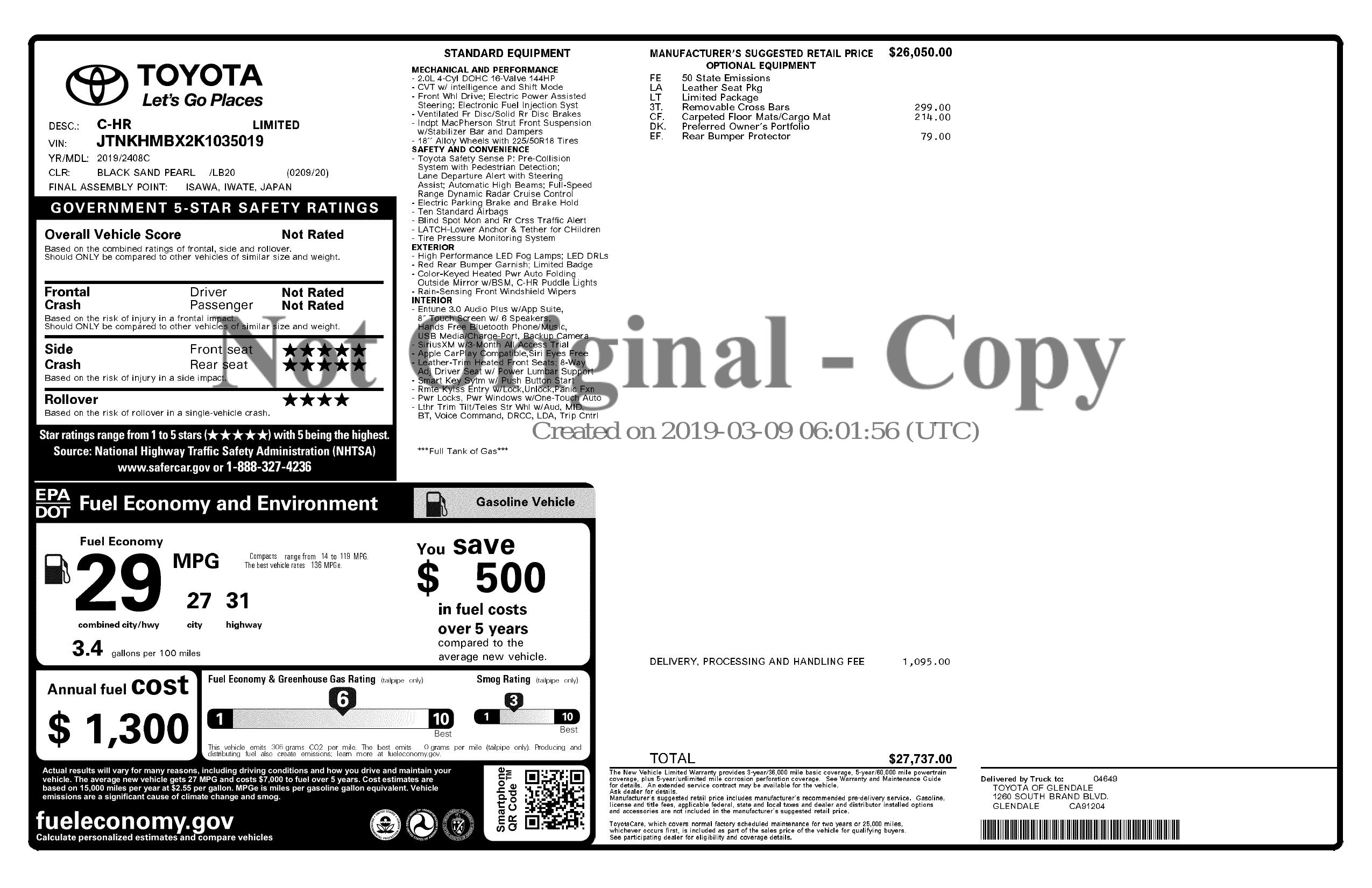 Monroney Label
