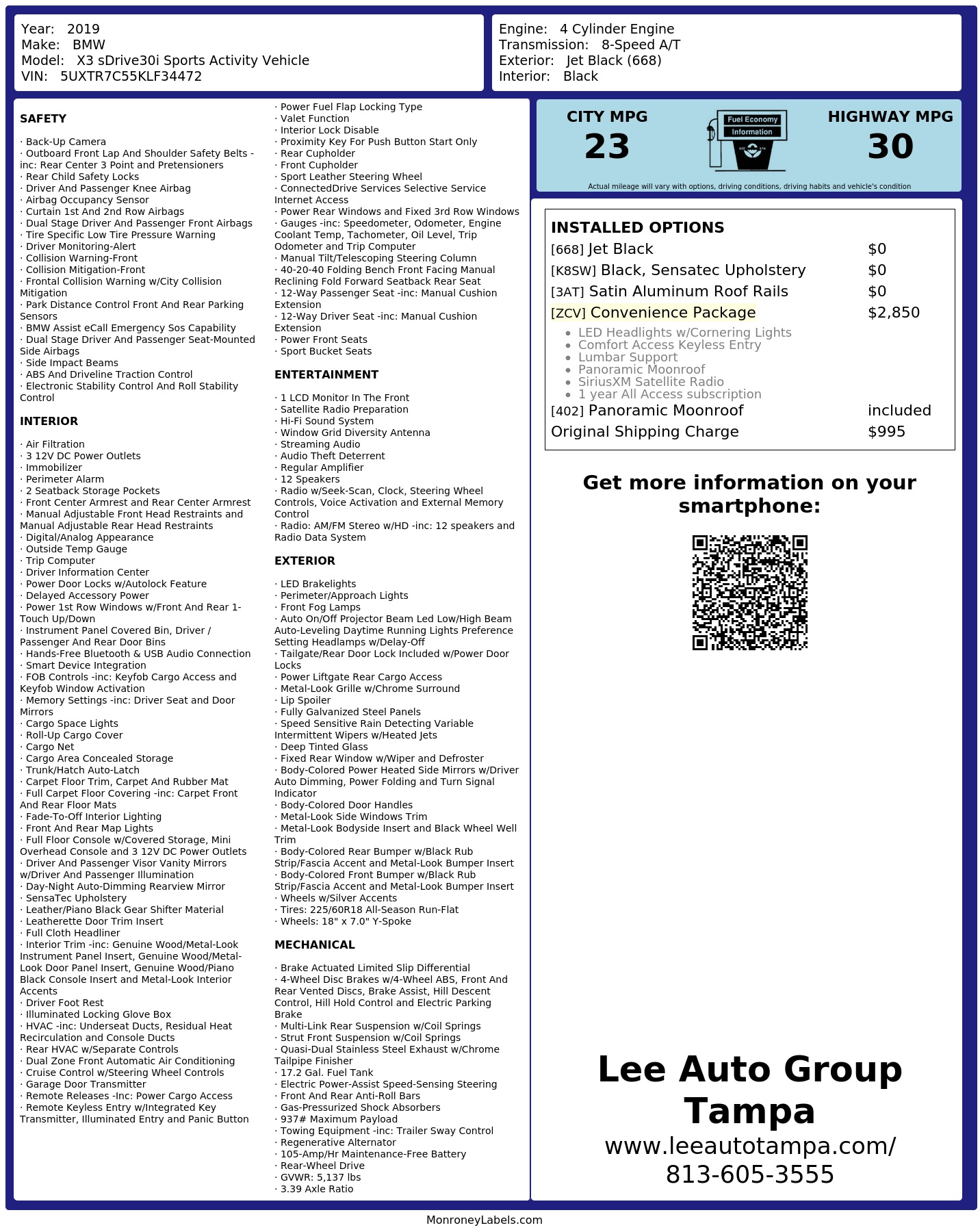 Monroney Label
