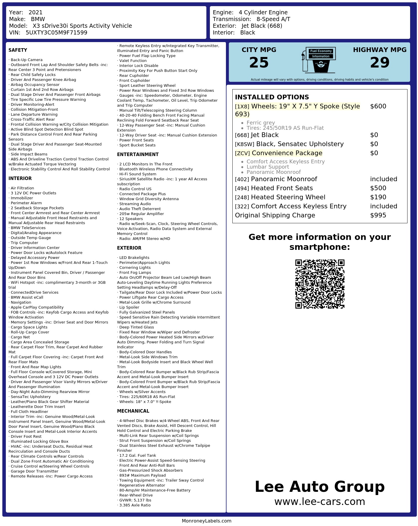 Monroney Label