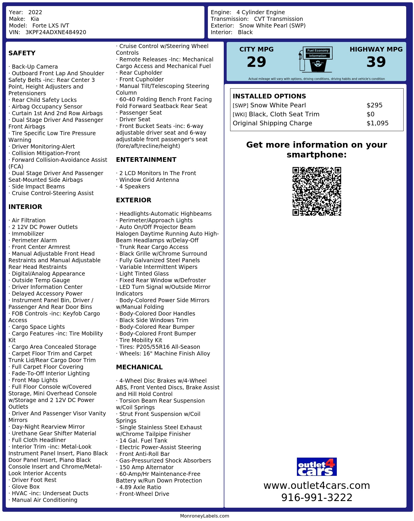 Monroney Label