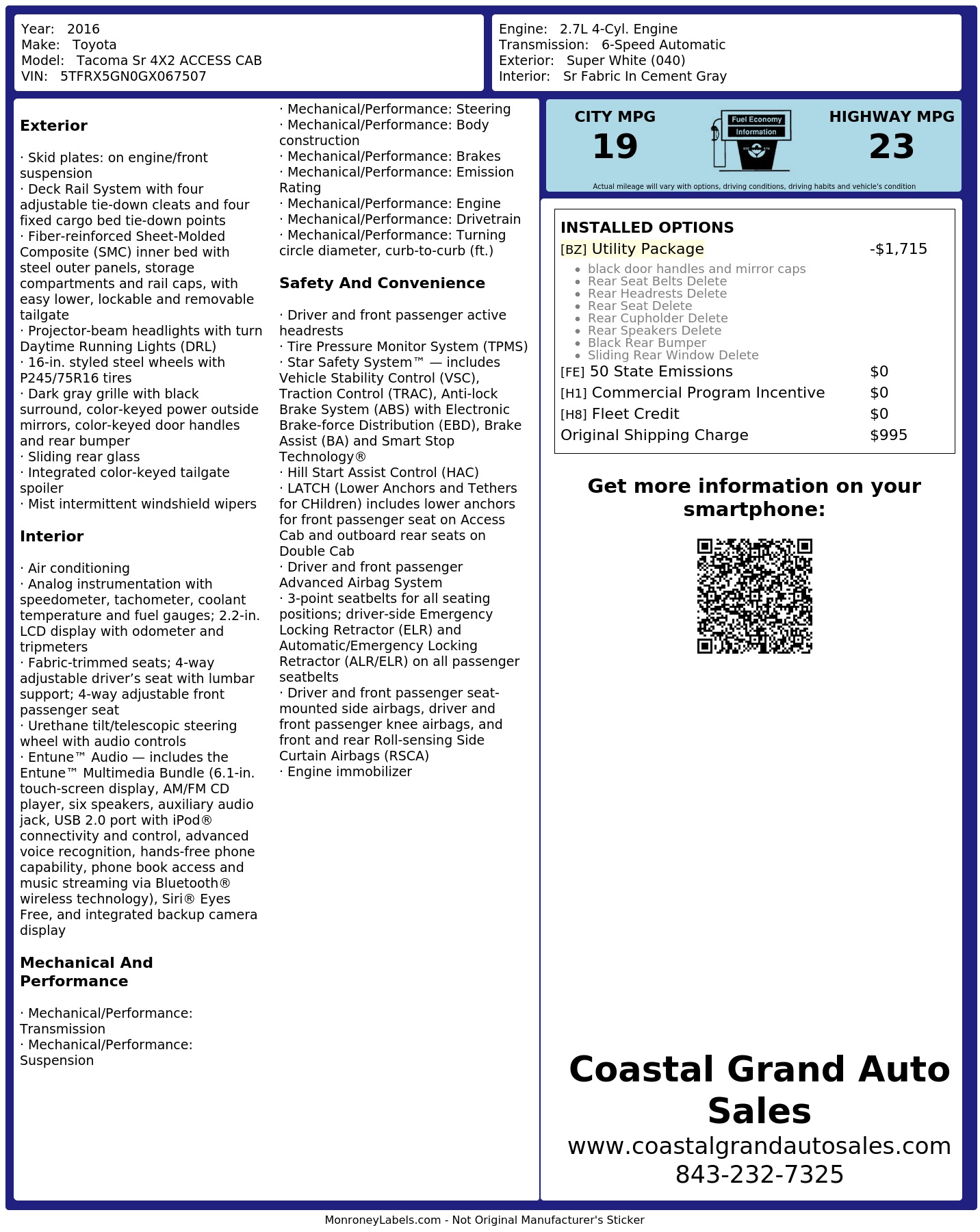 Monroney Label