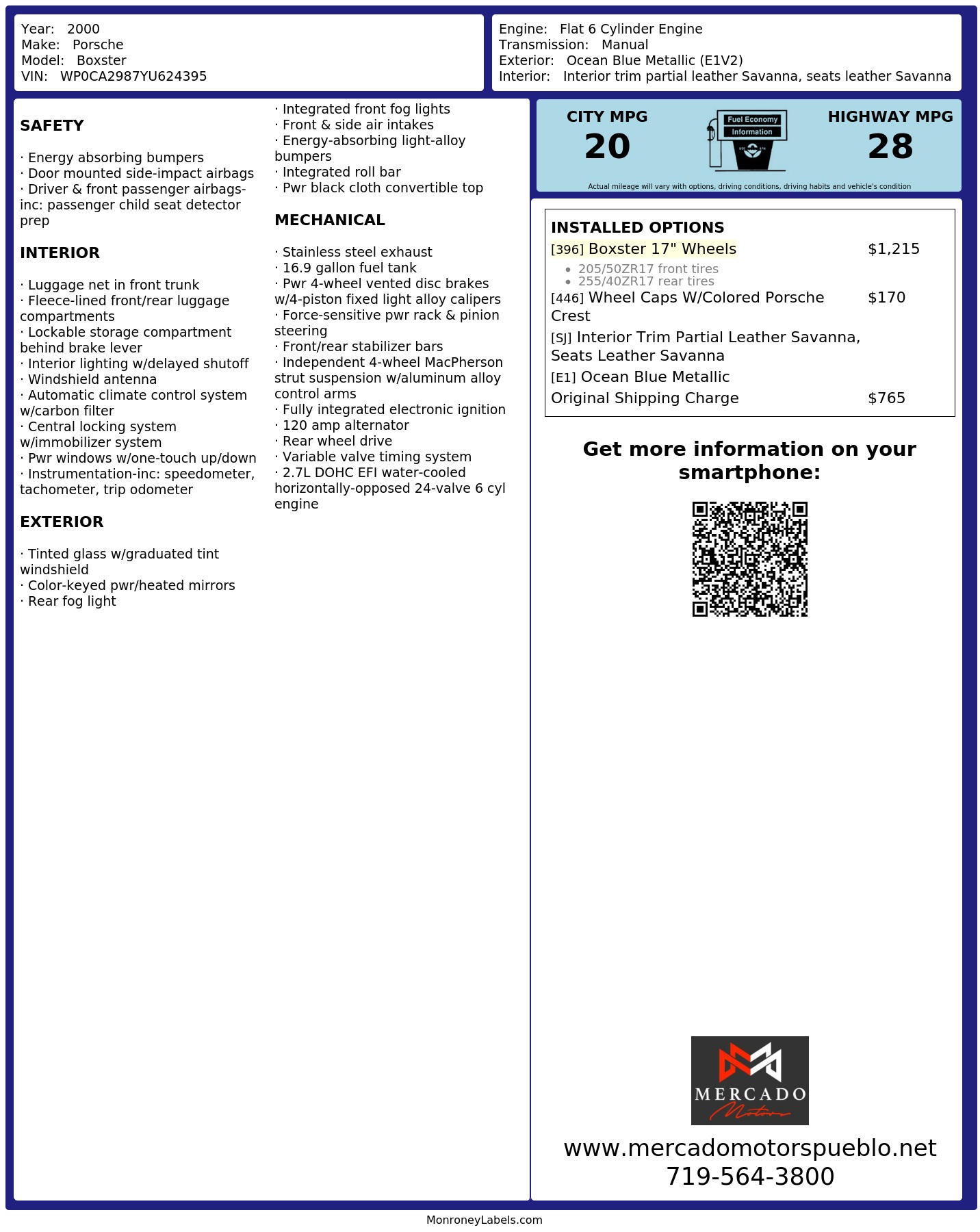 Monroney Label