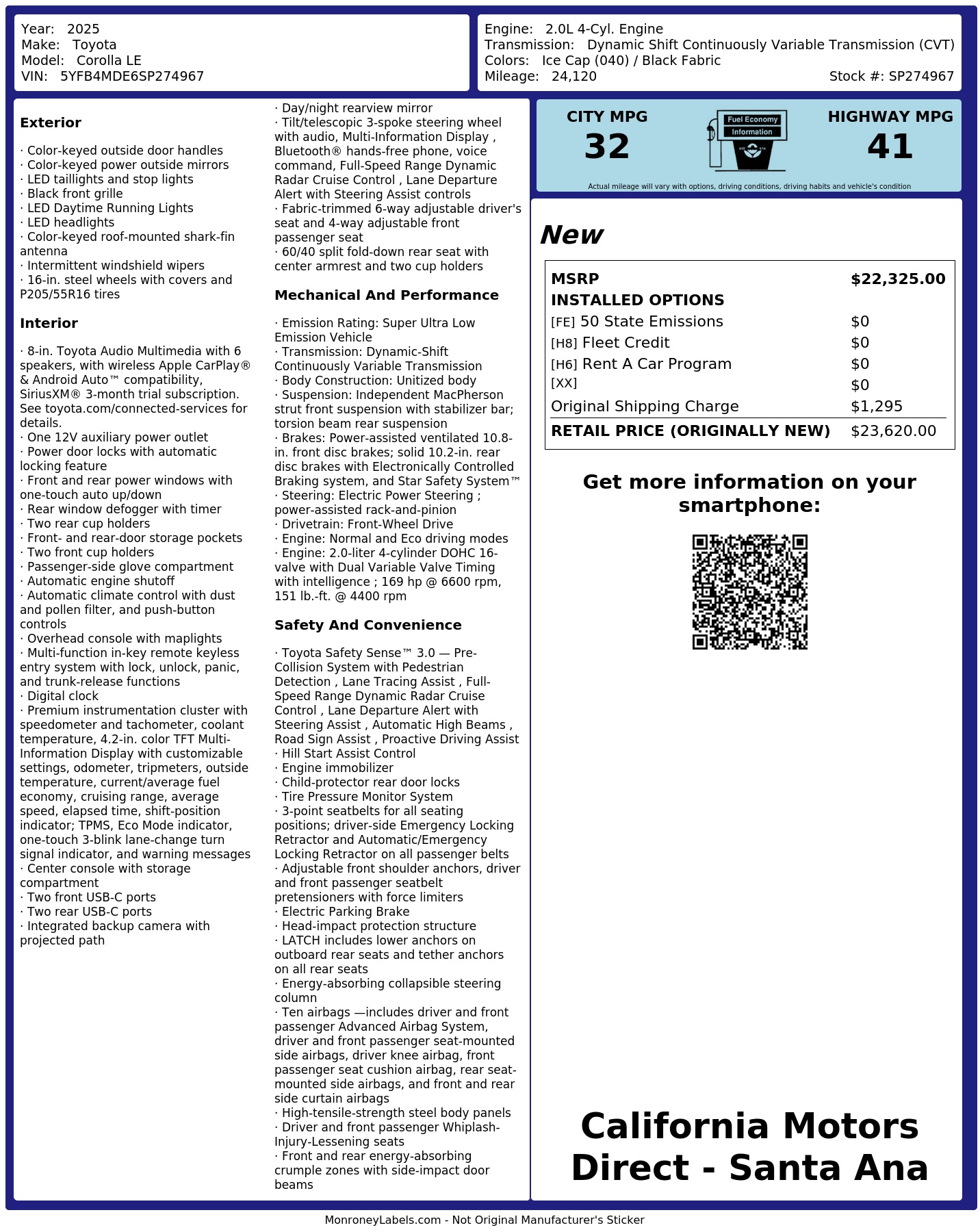 Monroney Label