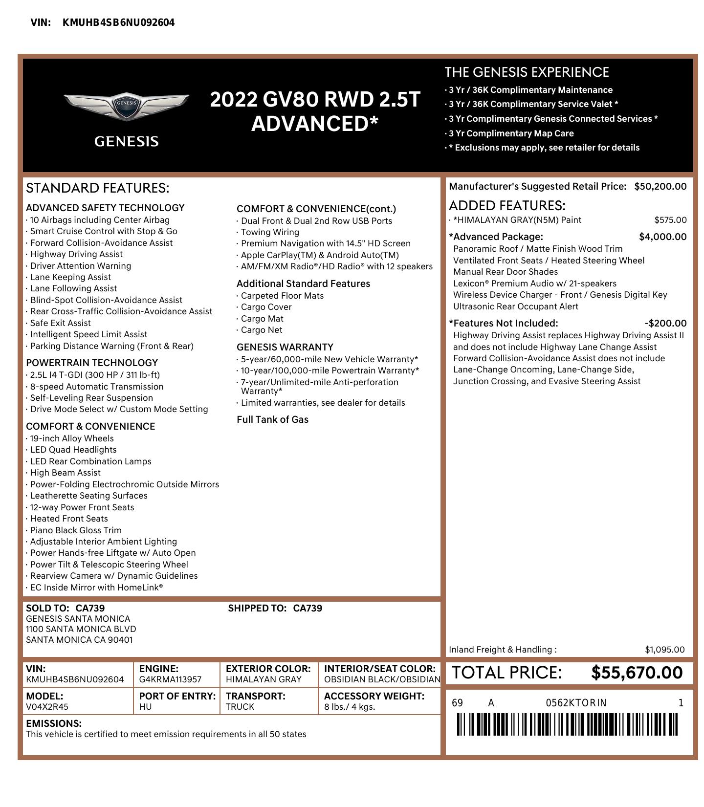 Monroney Label
