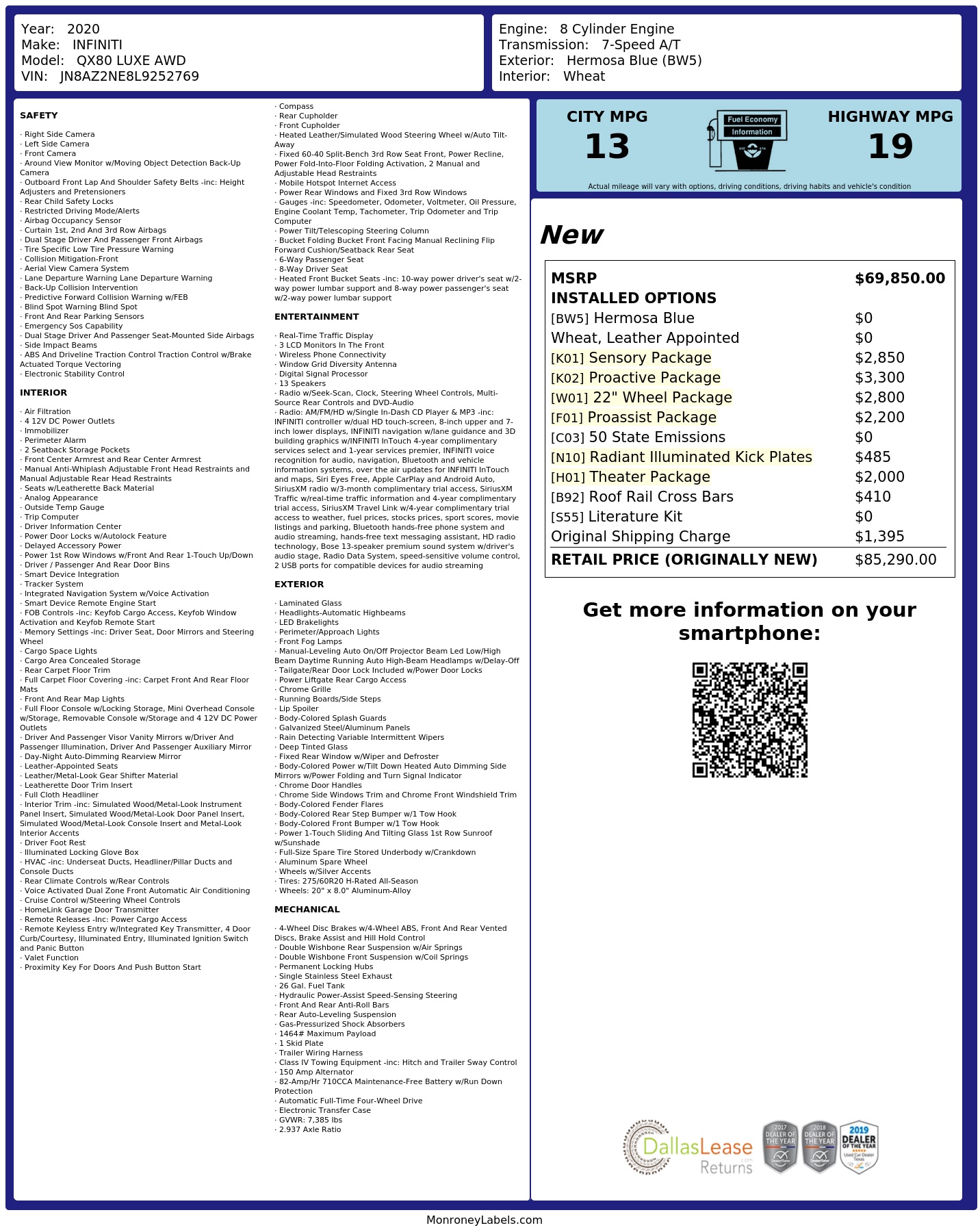 Monroney Label