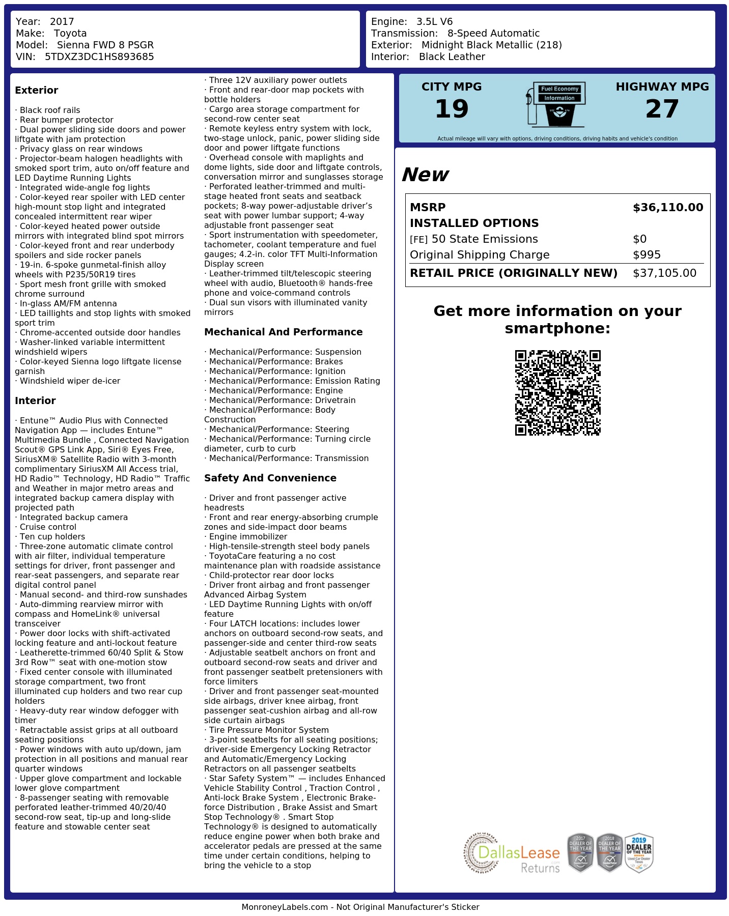 Monroney Label