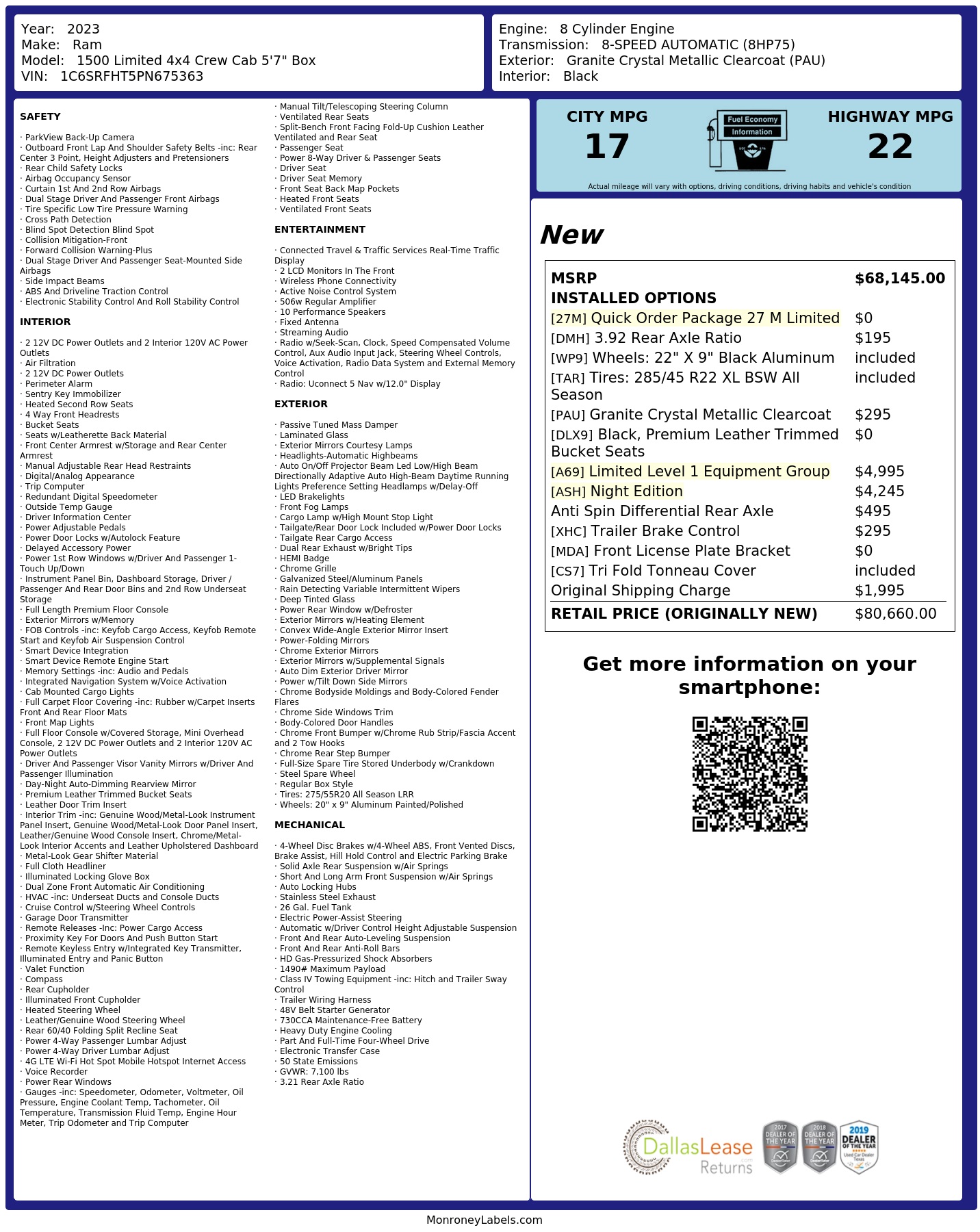 Monroney Label
