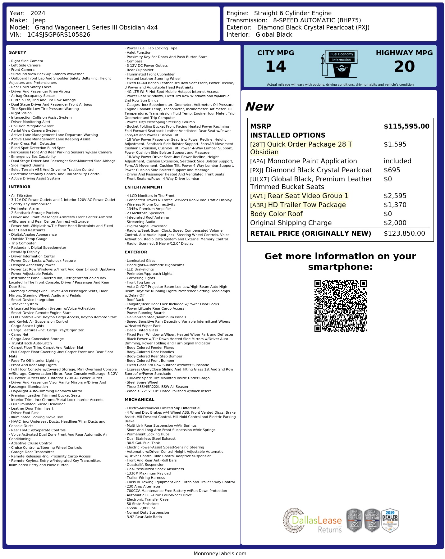 Monroney Label