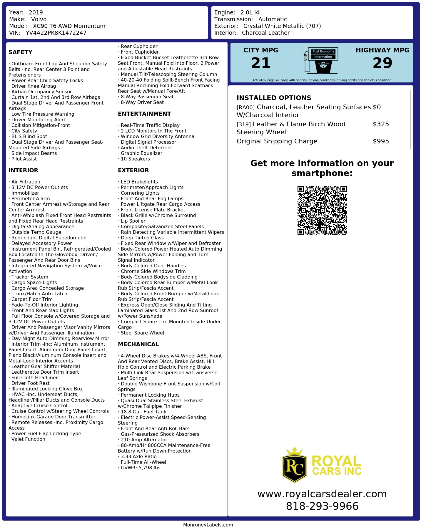 Monroney Label