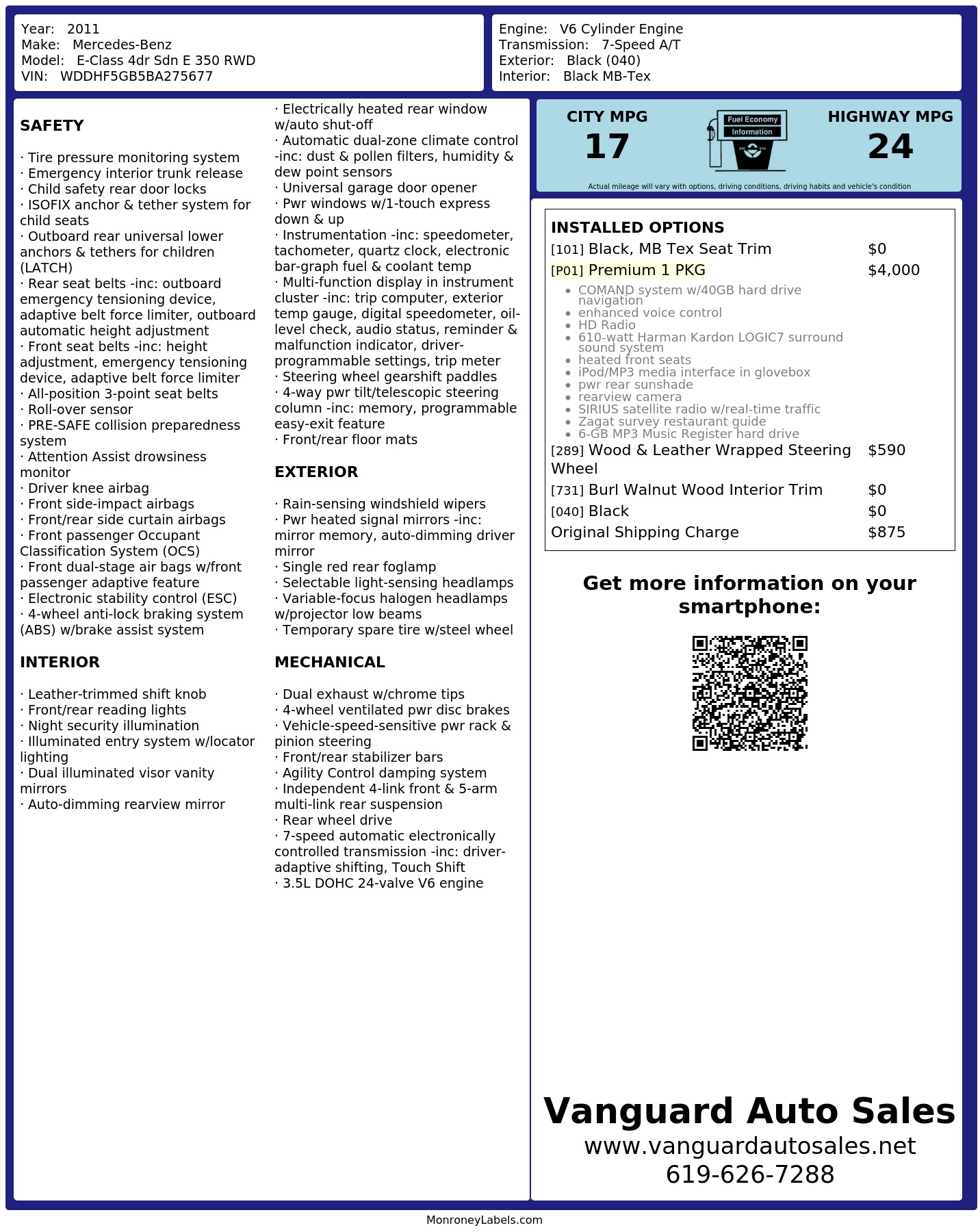 Monroney Label