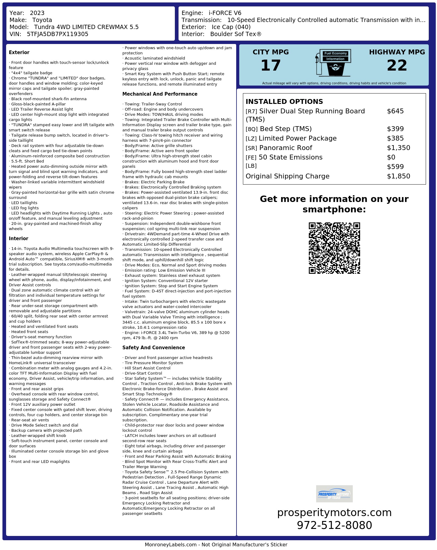 Monroney Label