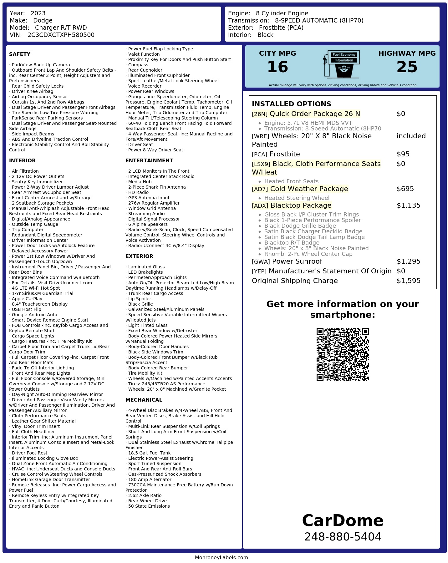 Monroney Label