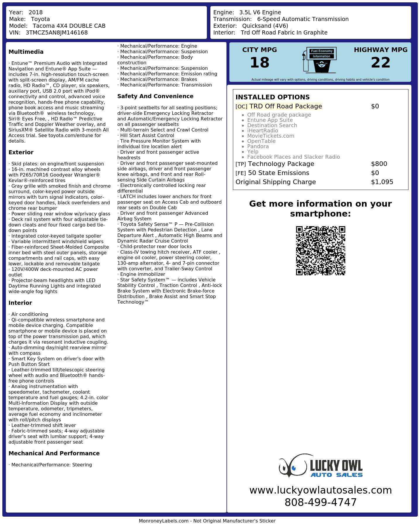 Monroney Label