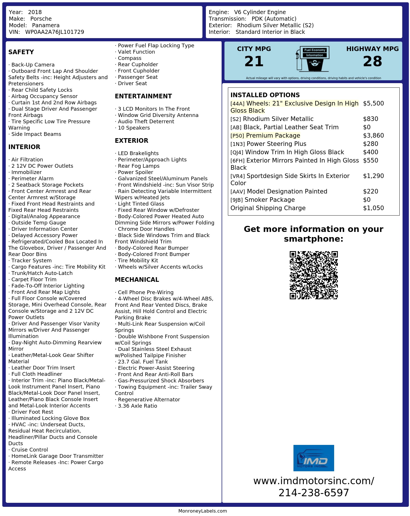 Monroney Label