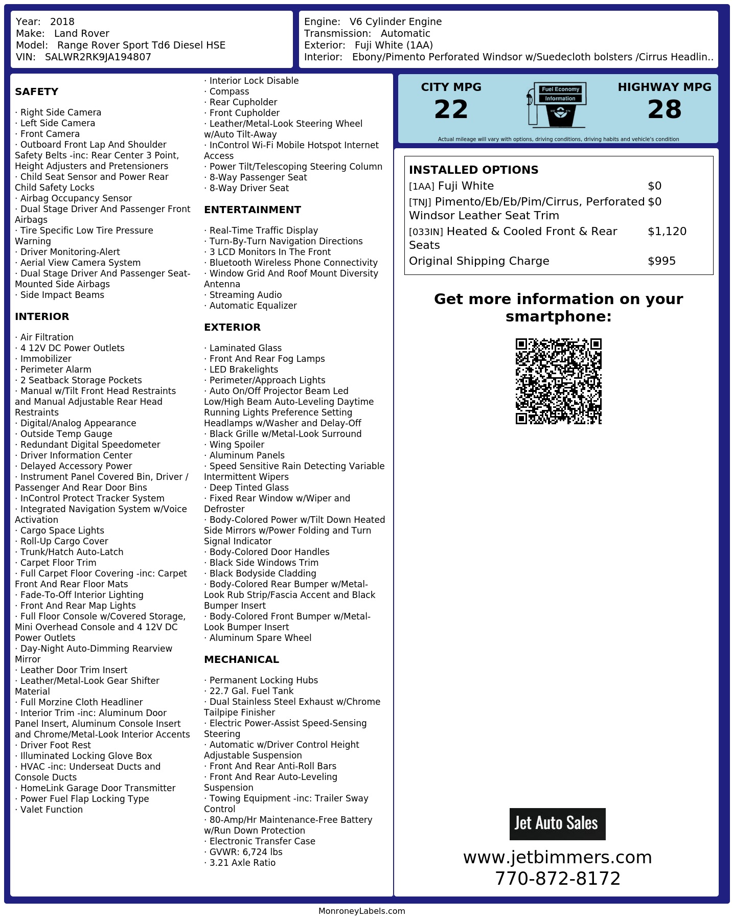 Monroney Label