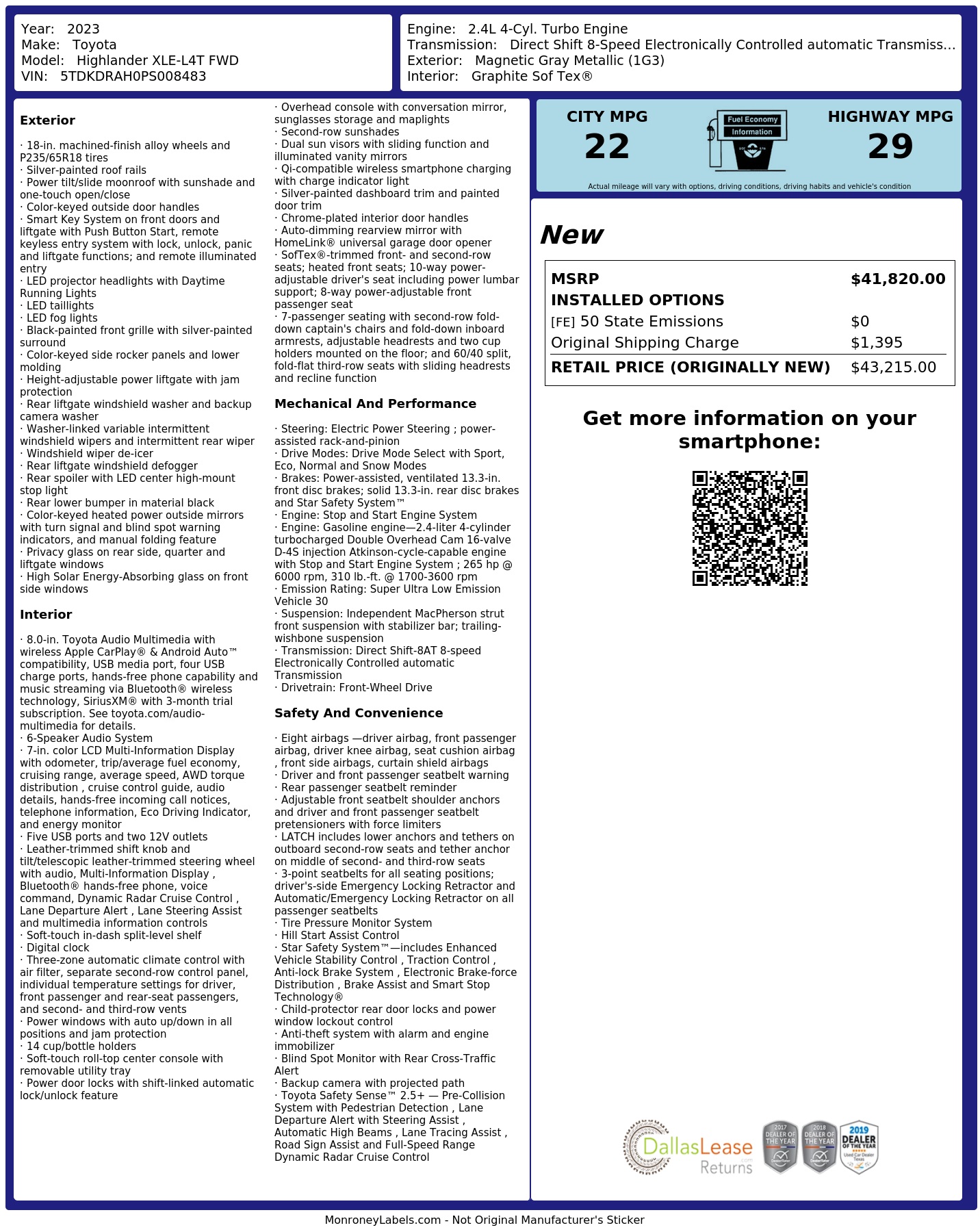 Monroney Label