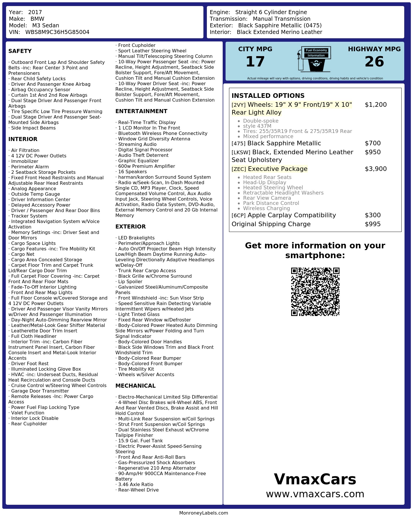 Monroney Label