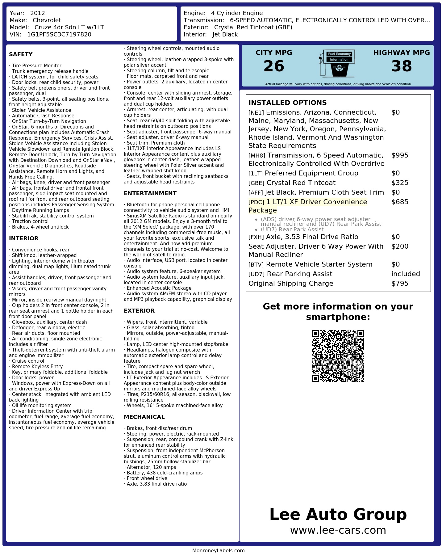 Monroney Label