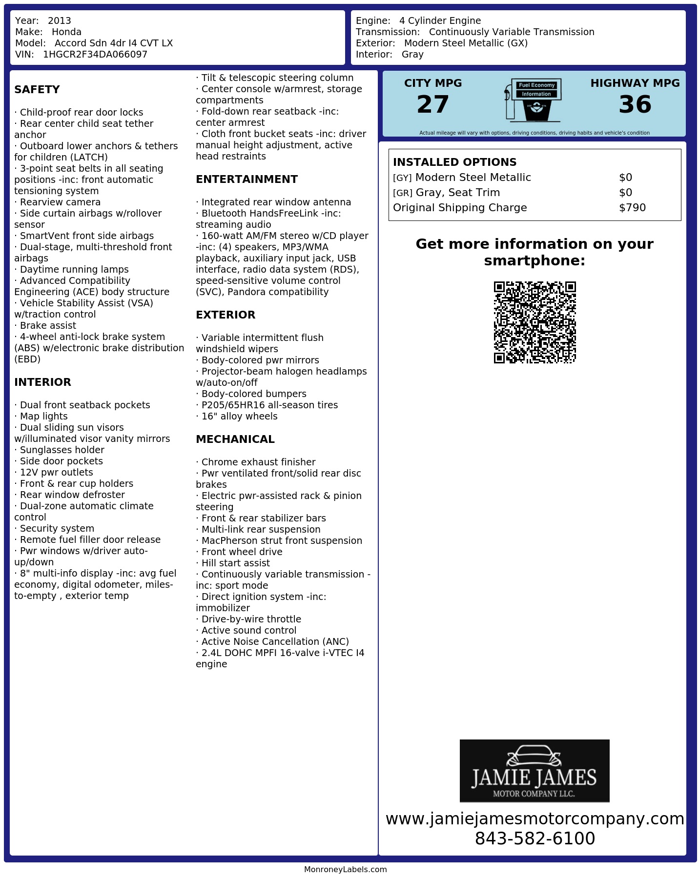 Monroney Label