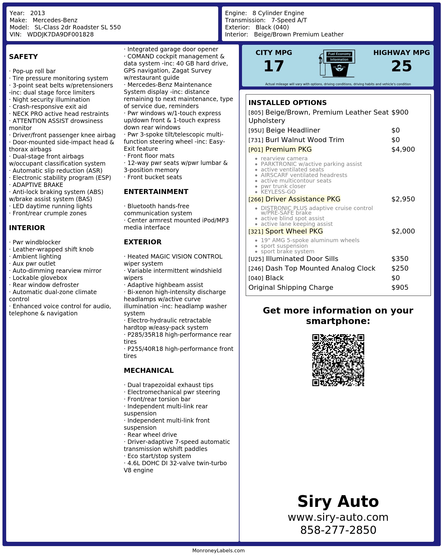 Monroney Label
