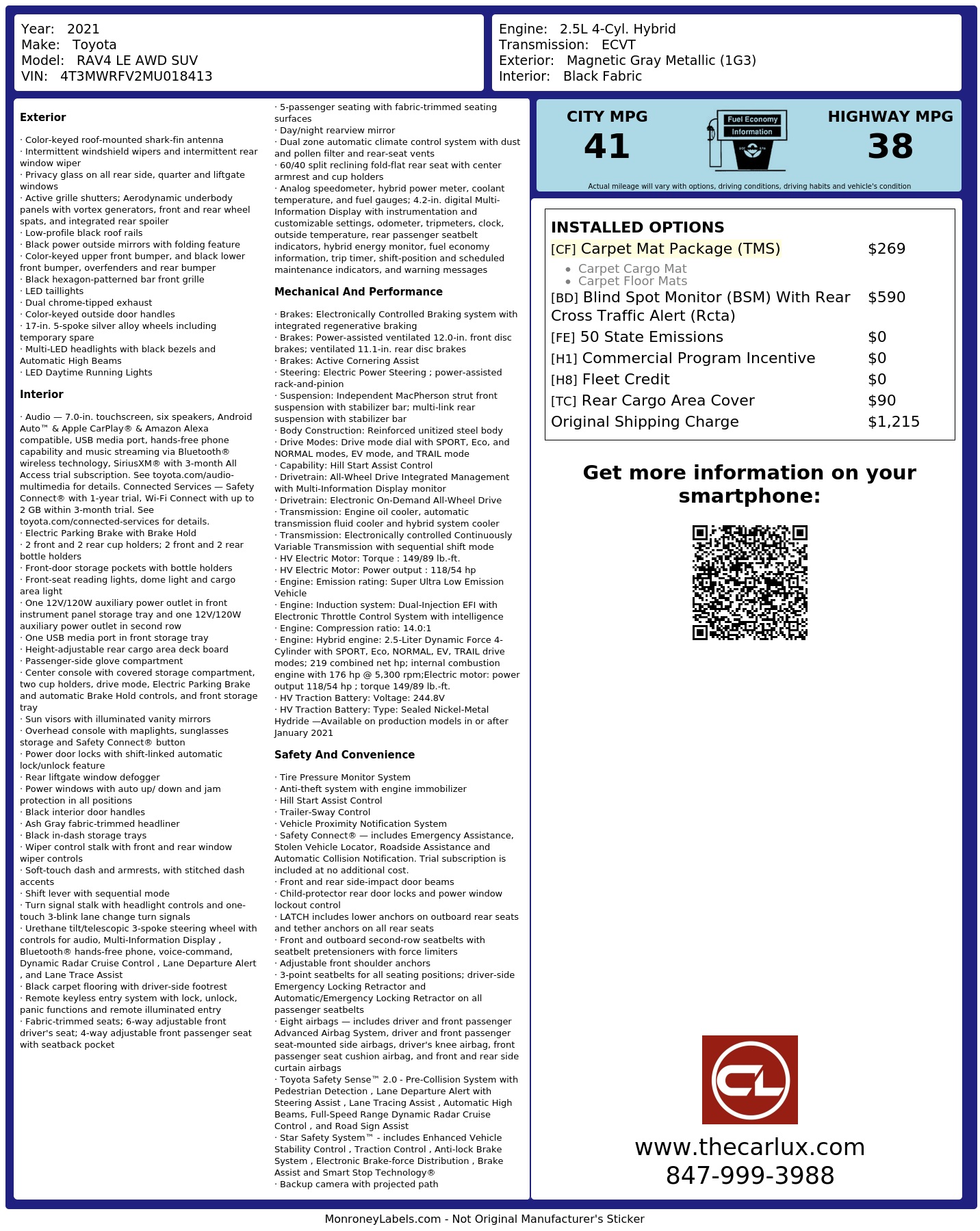 Monroney Label