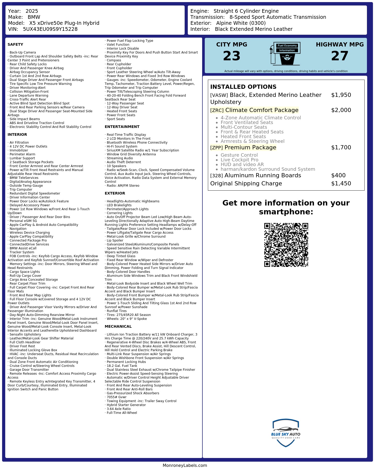 Monroney Label