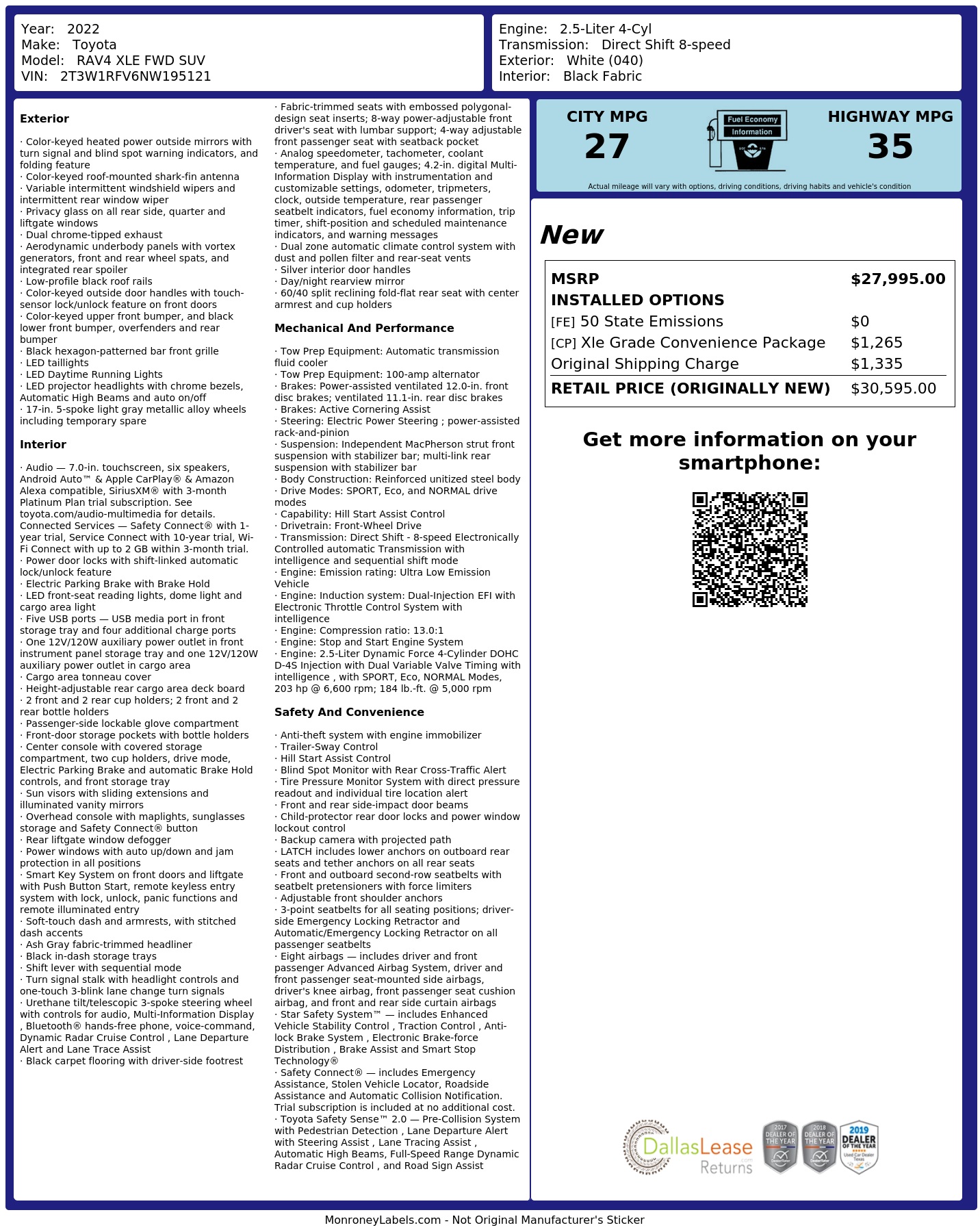 Monroney Label