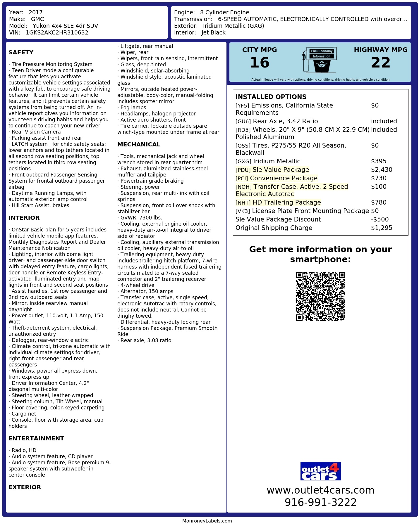 Monroney Label