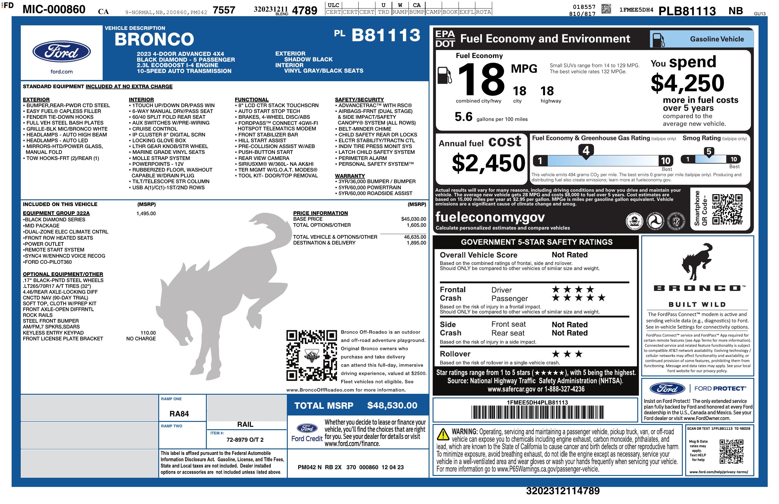 Monroney Label