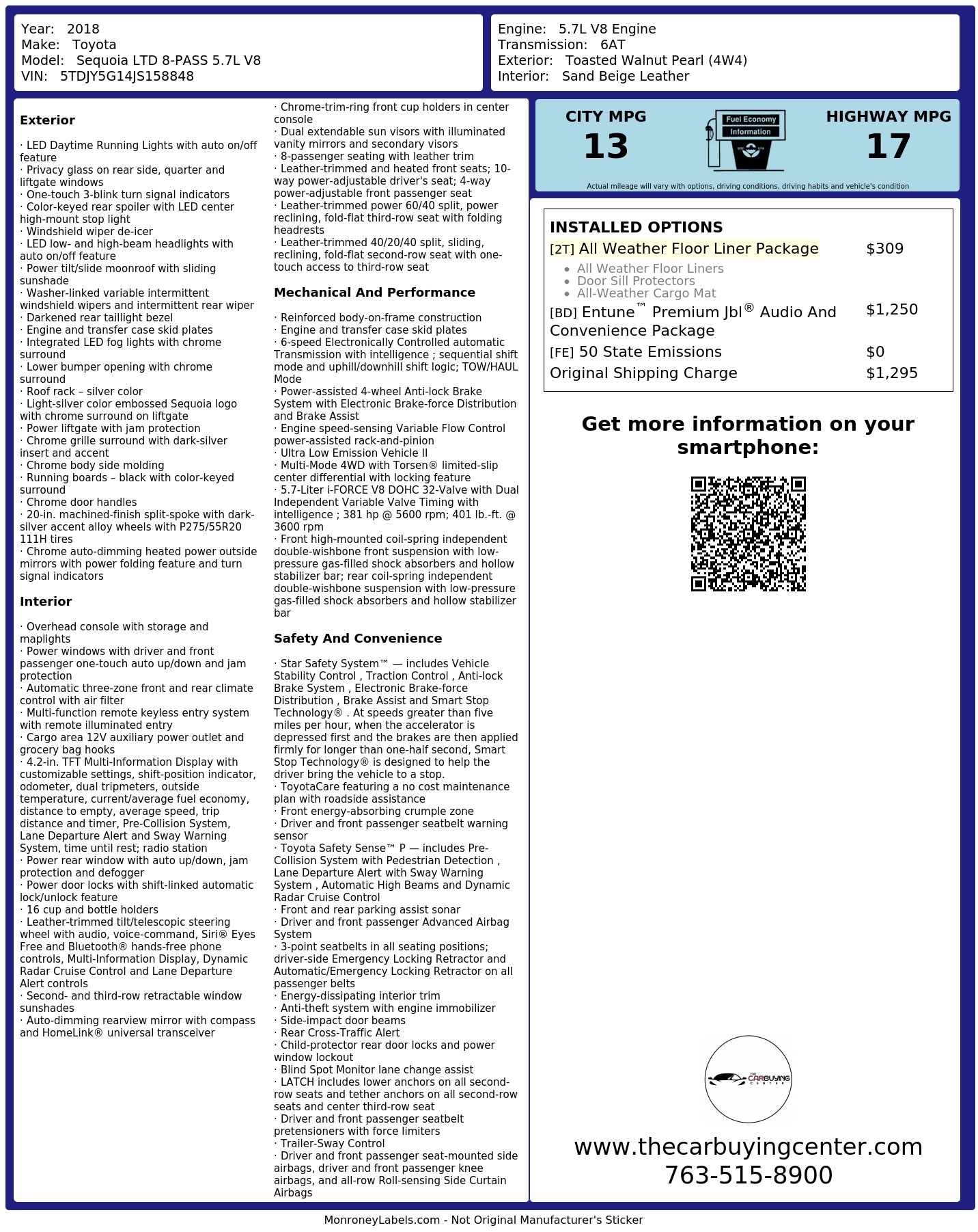 Monroney Label