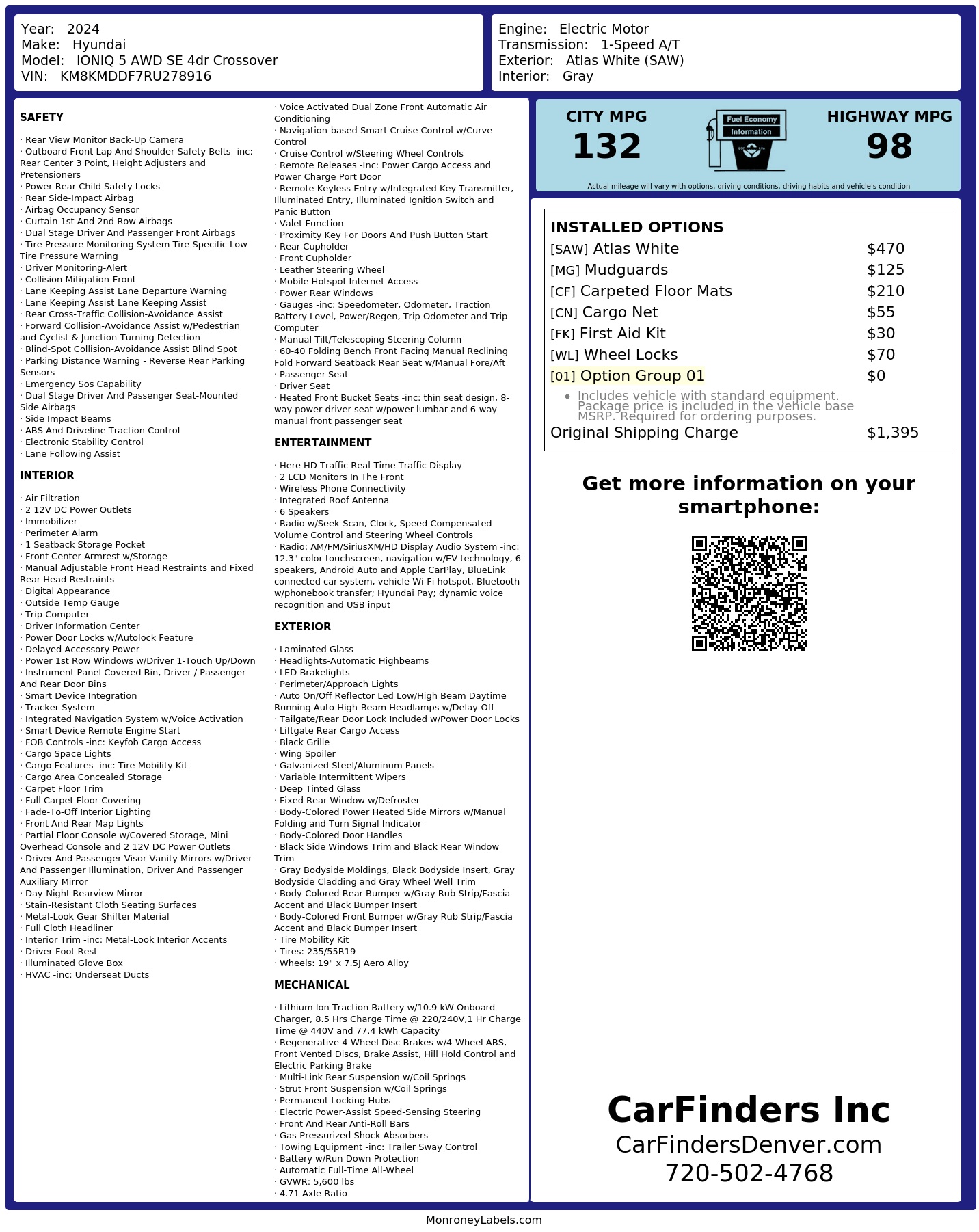 Monroney Label