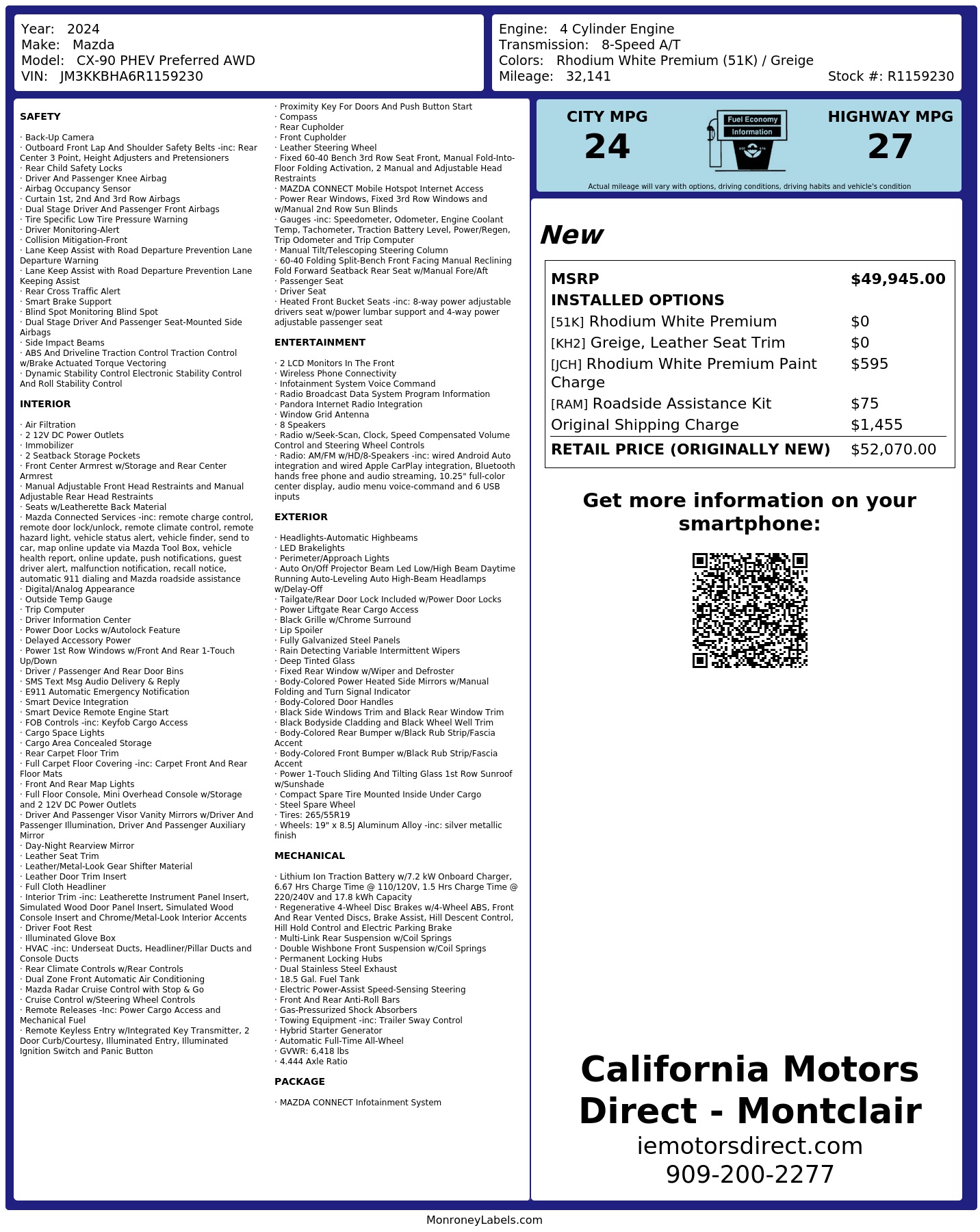 Monroney Label