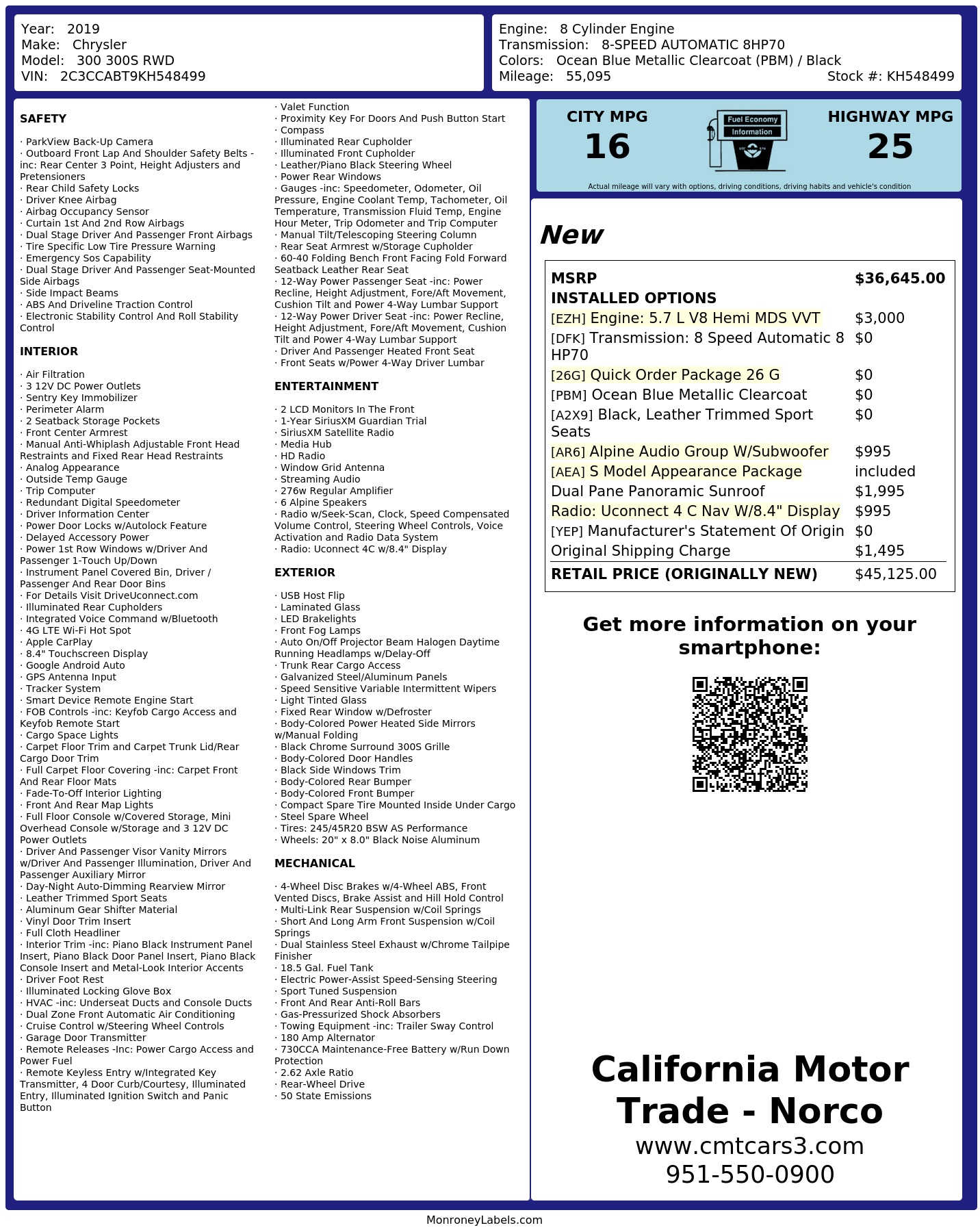Monroney Label