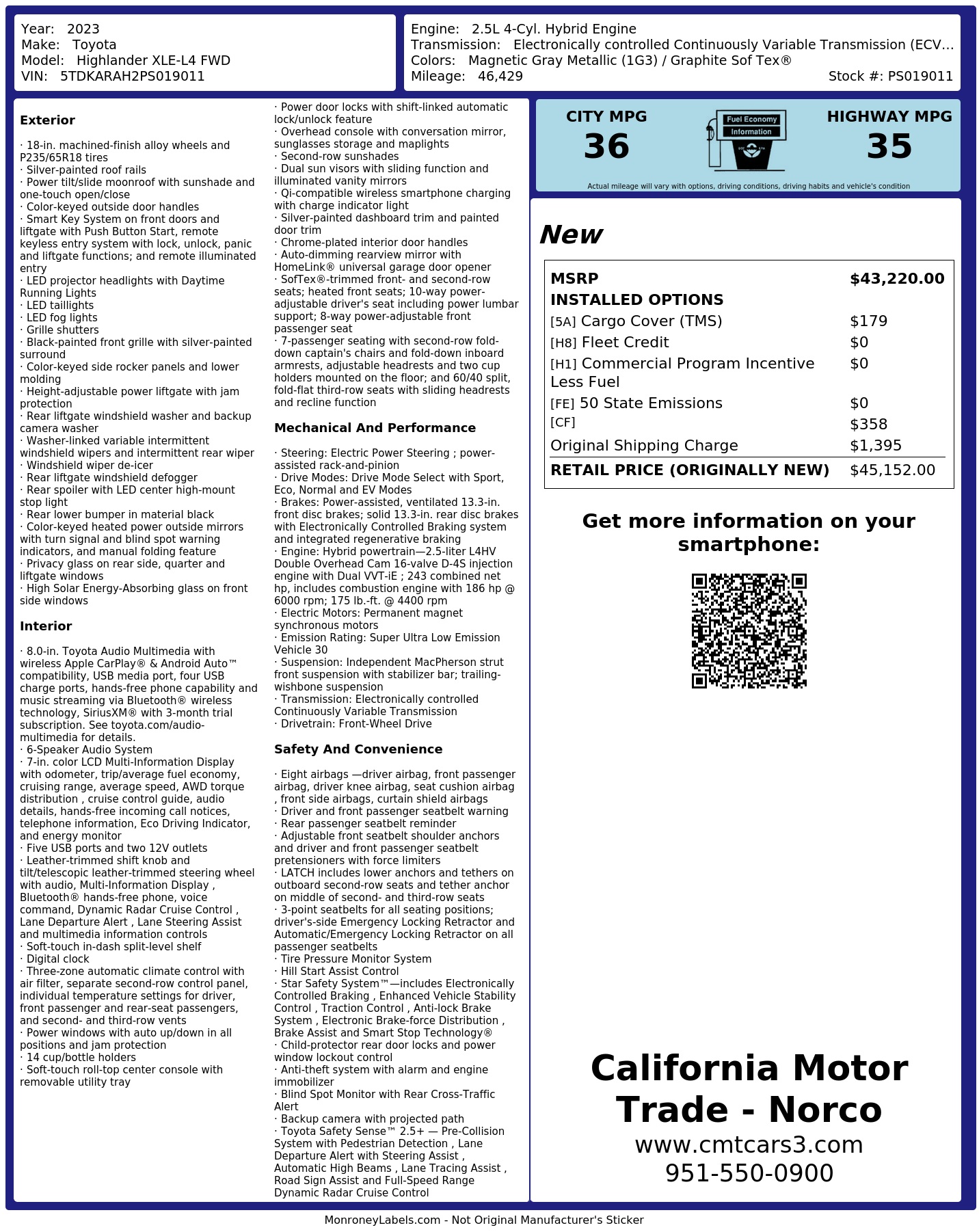 Monroney Label