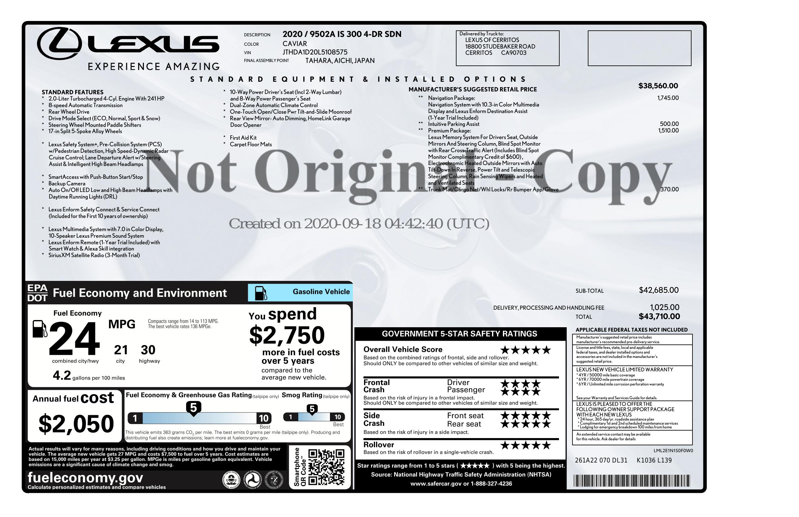 Monroney Label