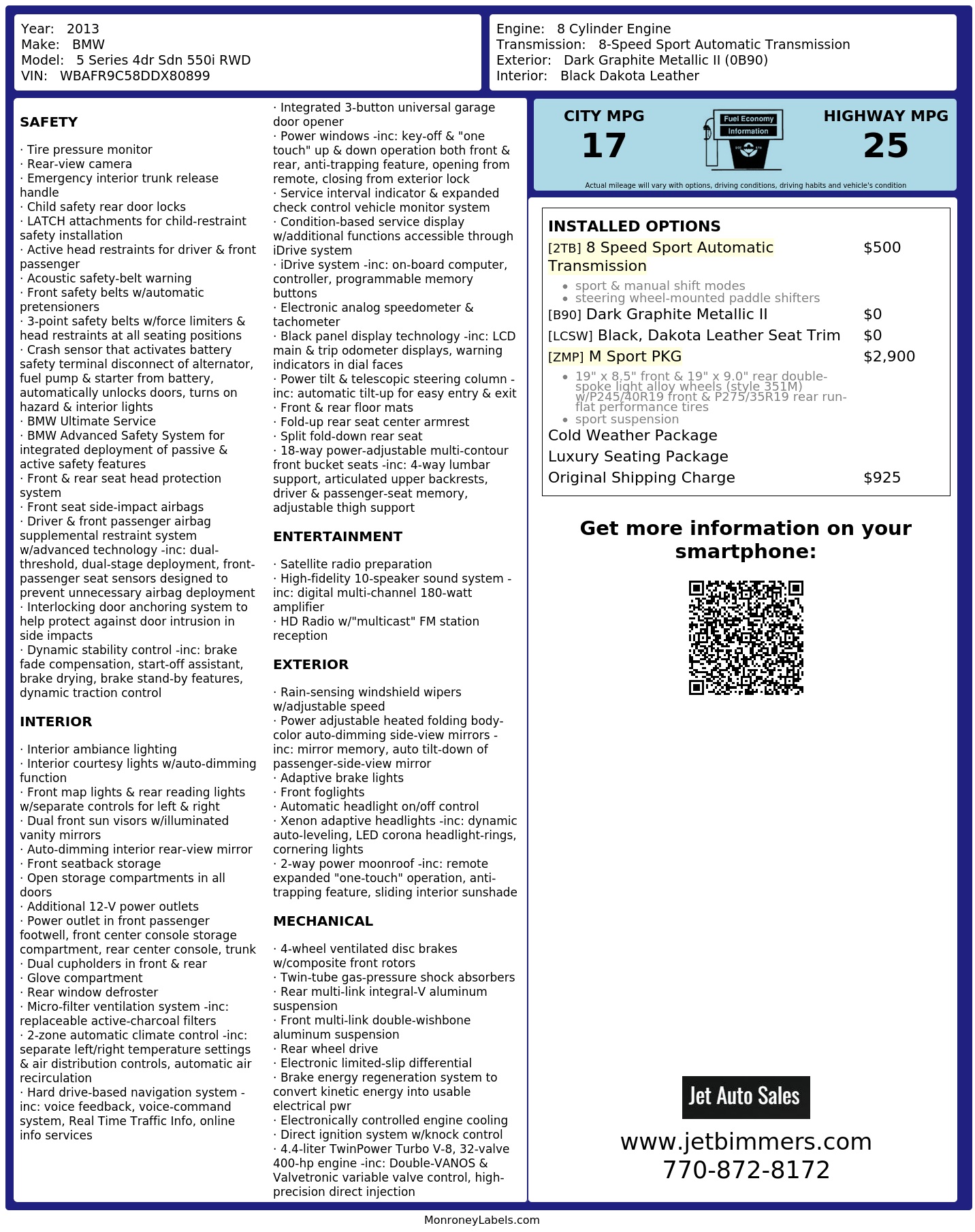 Monroney Label