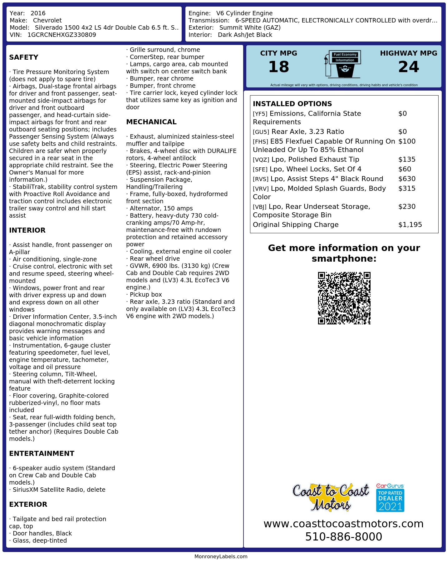 Monroney Label