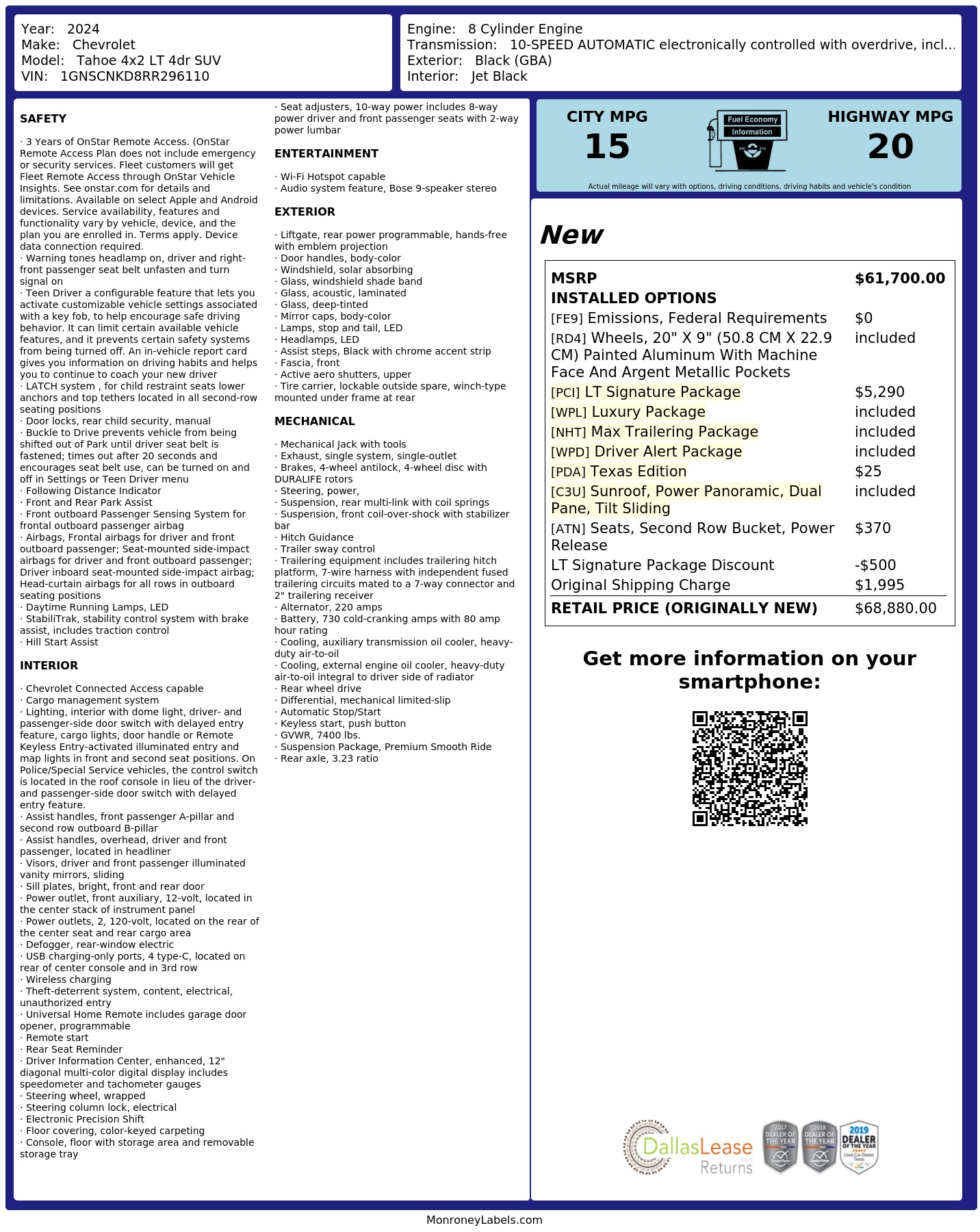 Monroney Label