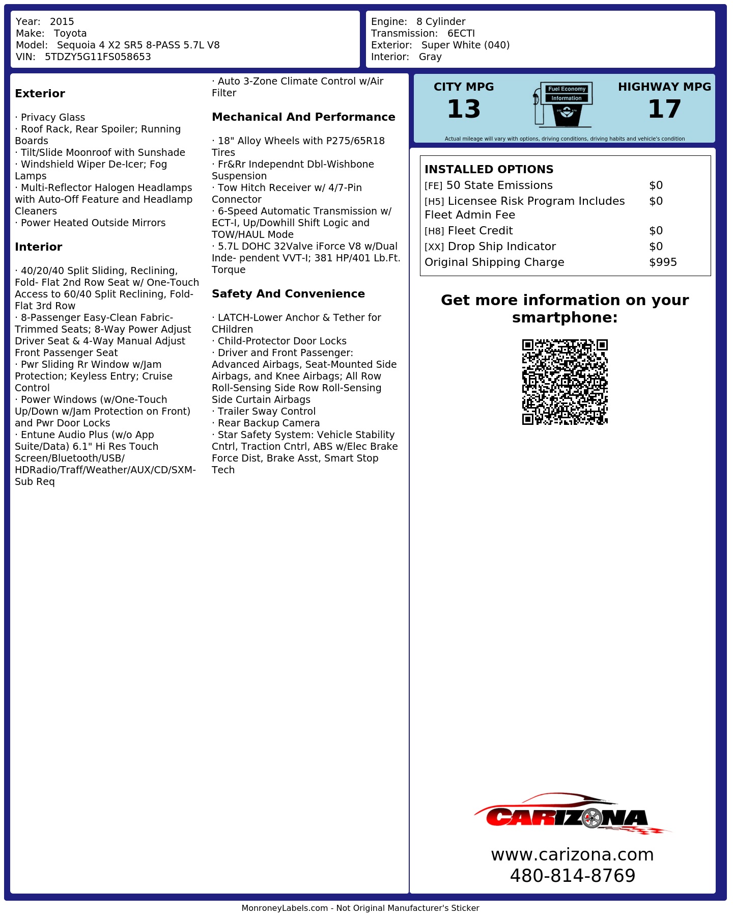 Monroney Label