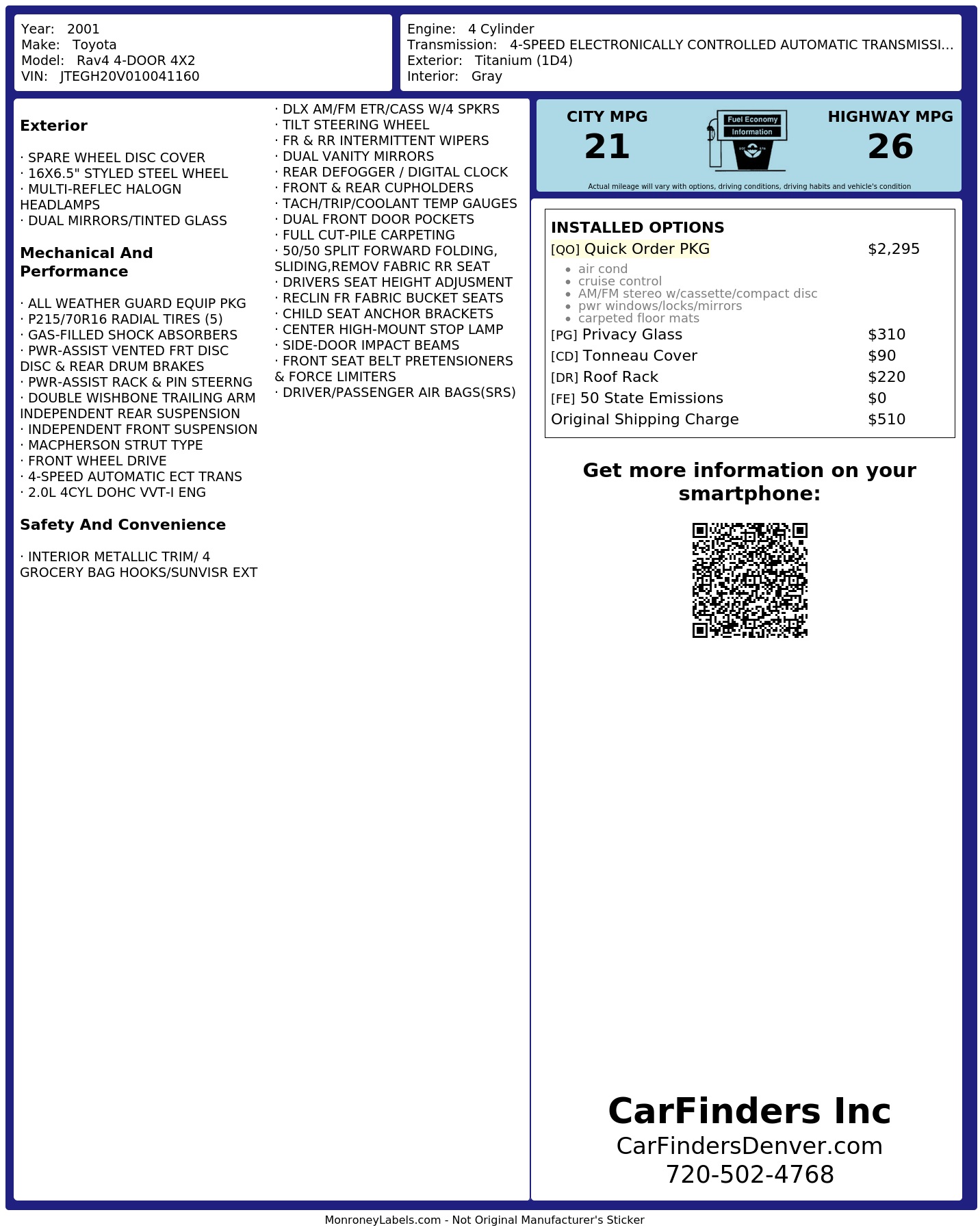 Monroney Label