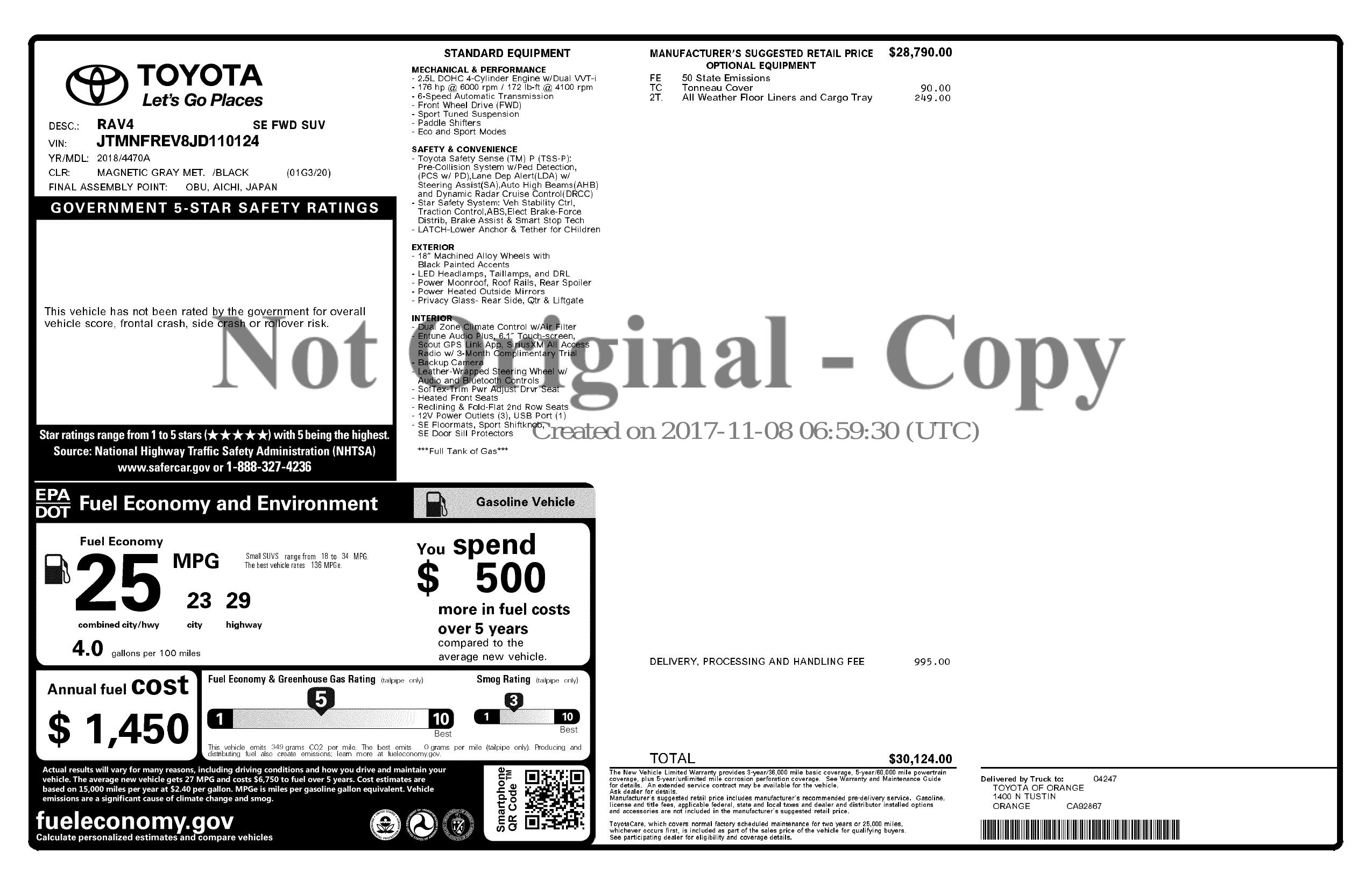 Monroney Label