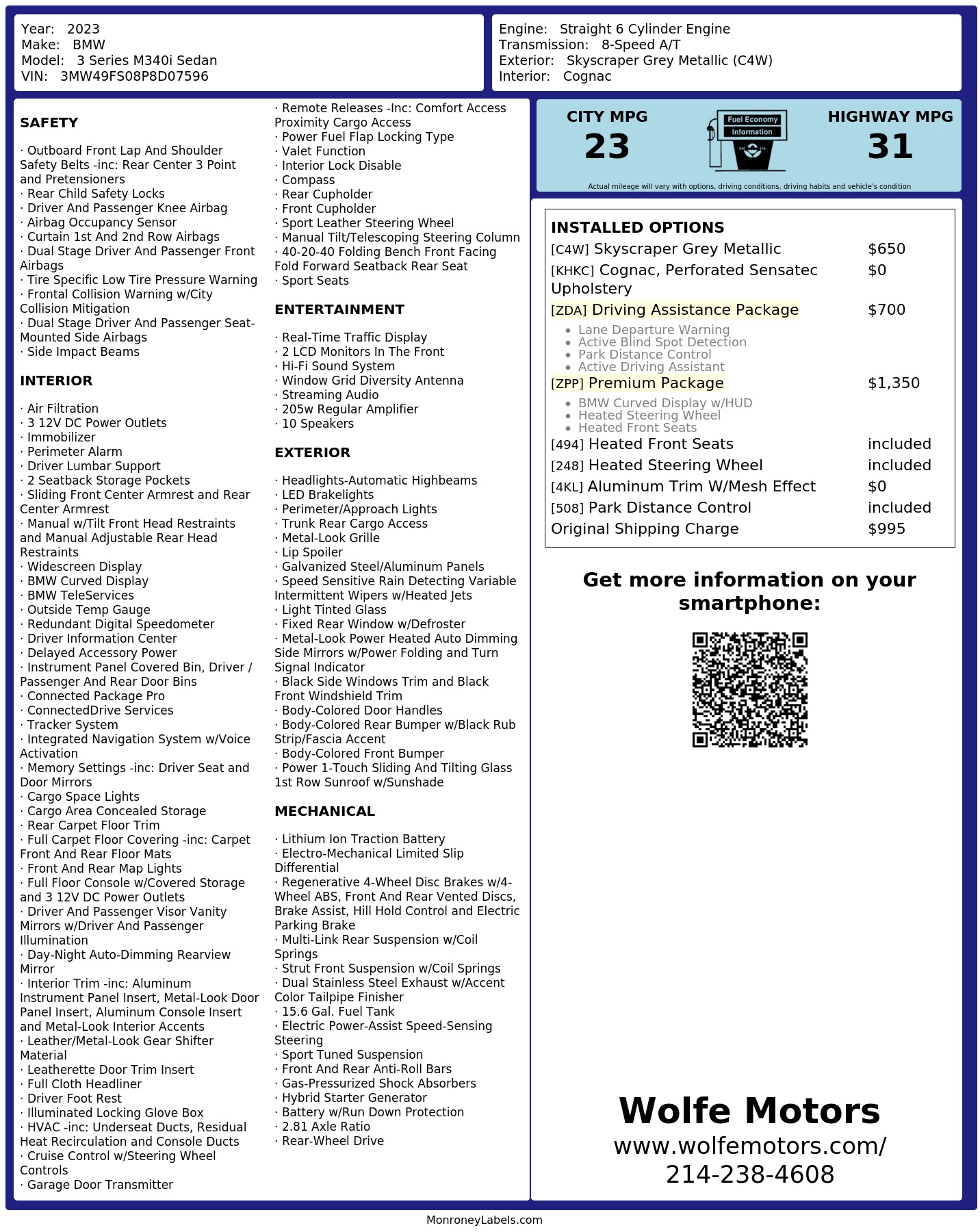 Monroney Label