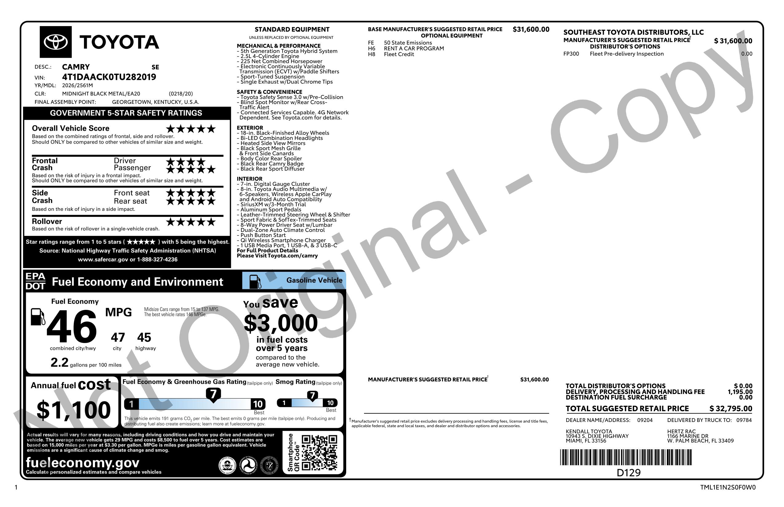 Monroney Label