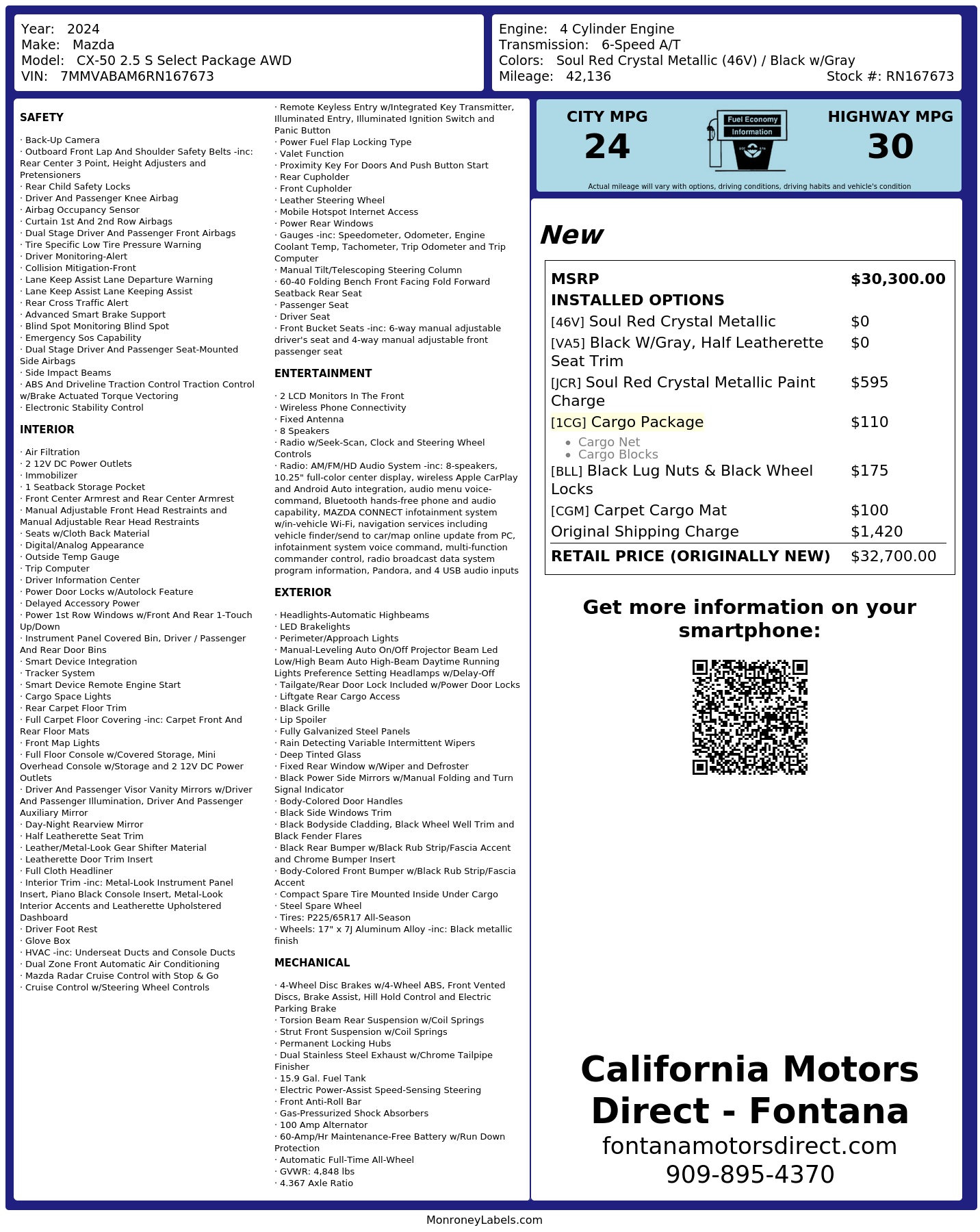 Monroney Label