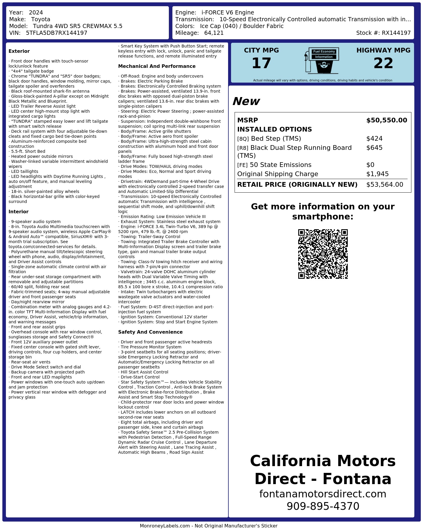Monroney Label