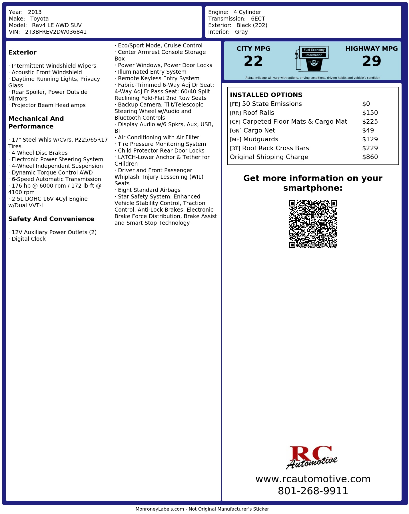 Monroney Label