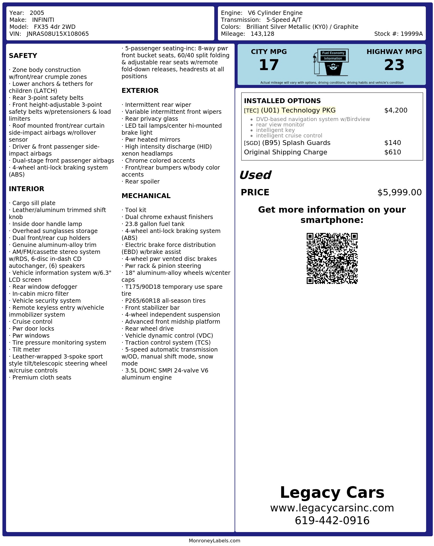 Monroney Label