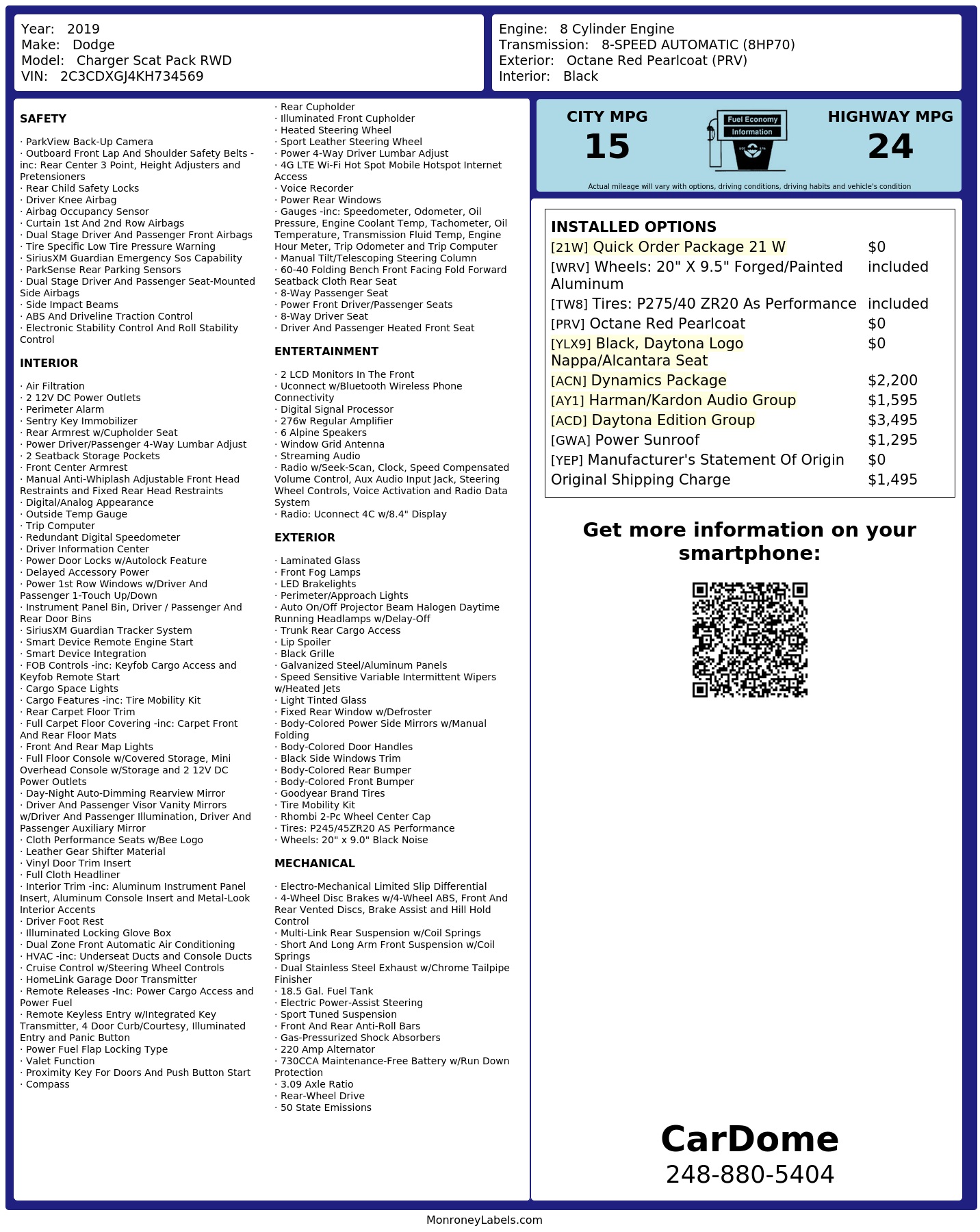 Monroney Label