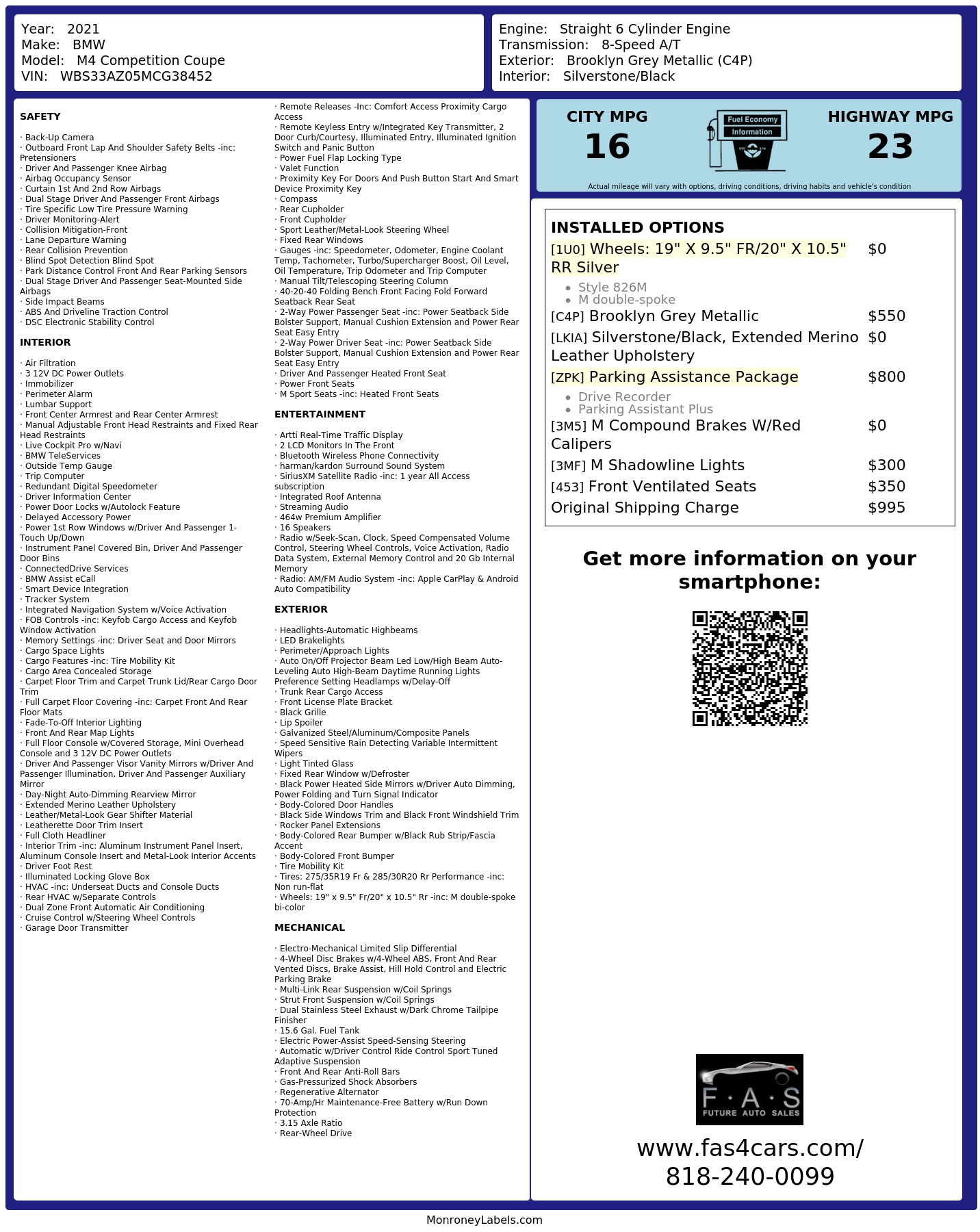 Monroney Label