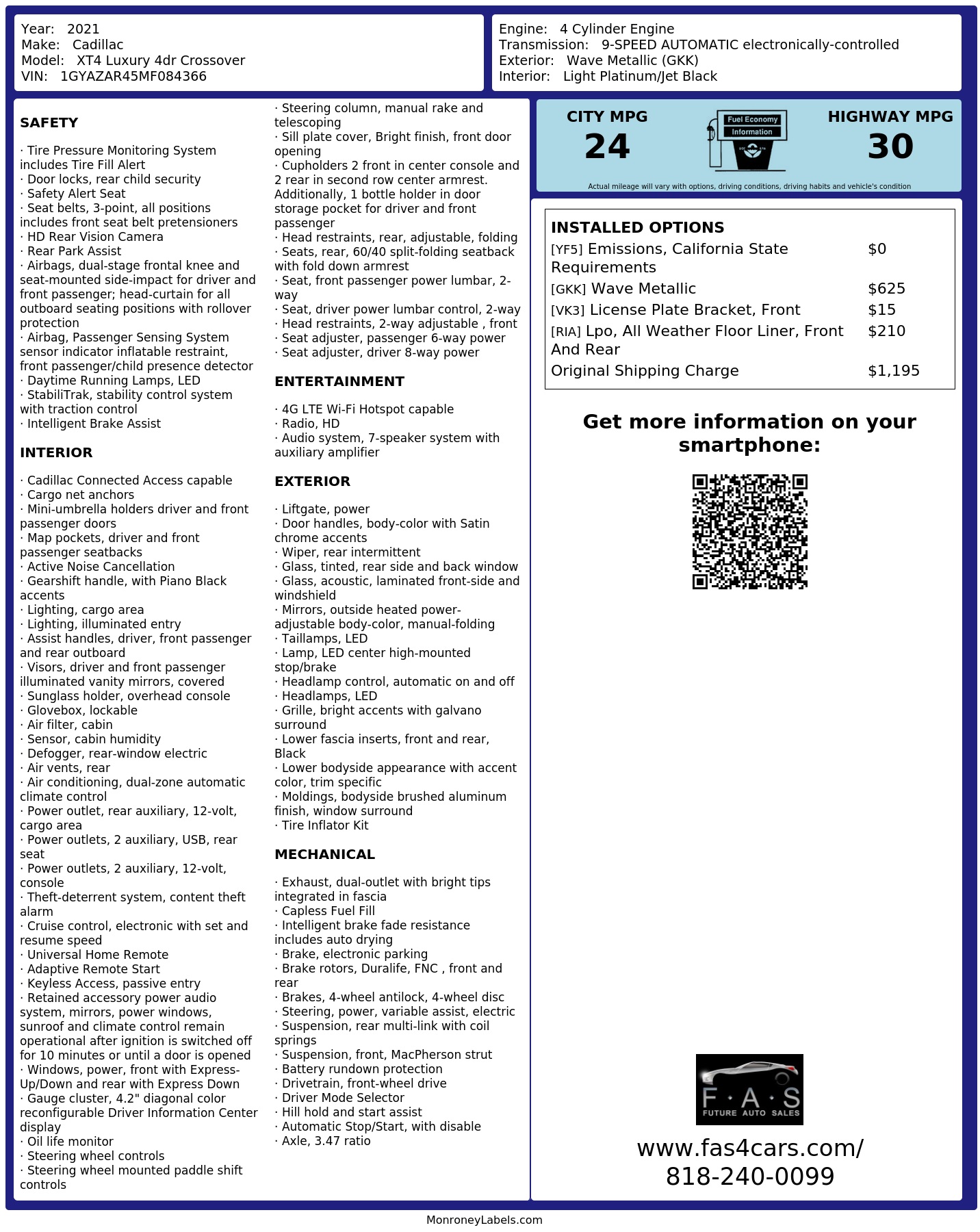 Monroney Label